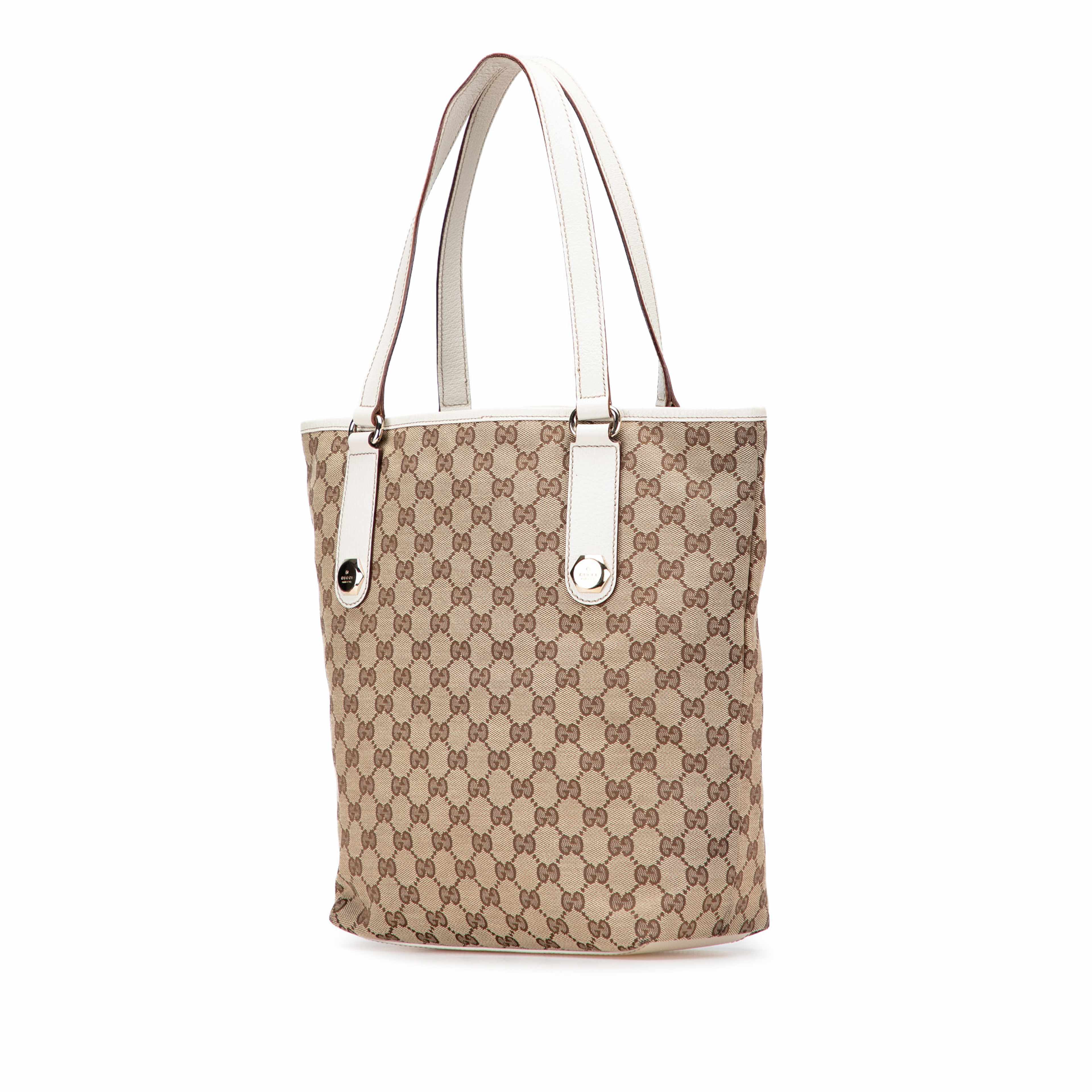 Gucci Gg Canvas Charmy Tote, från Luxclusif, i färgen beige. Klicka för att öppna bilden i stort format