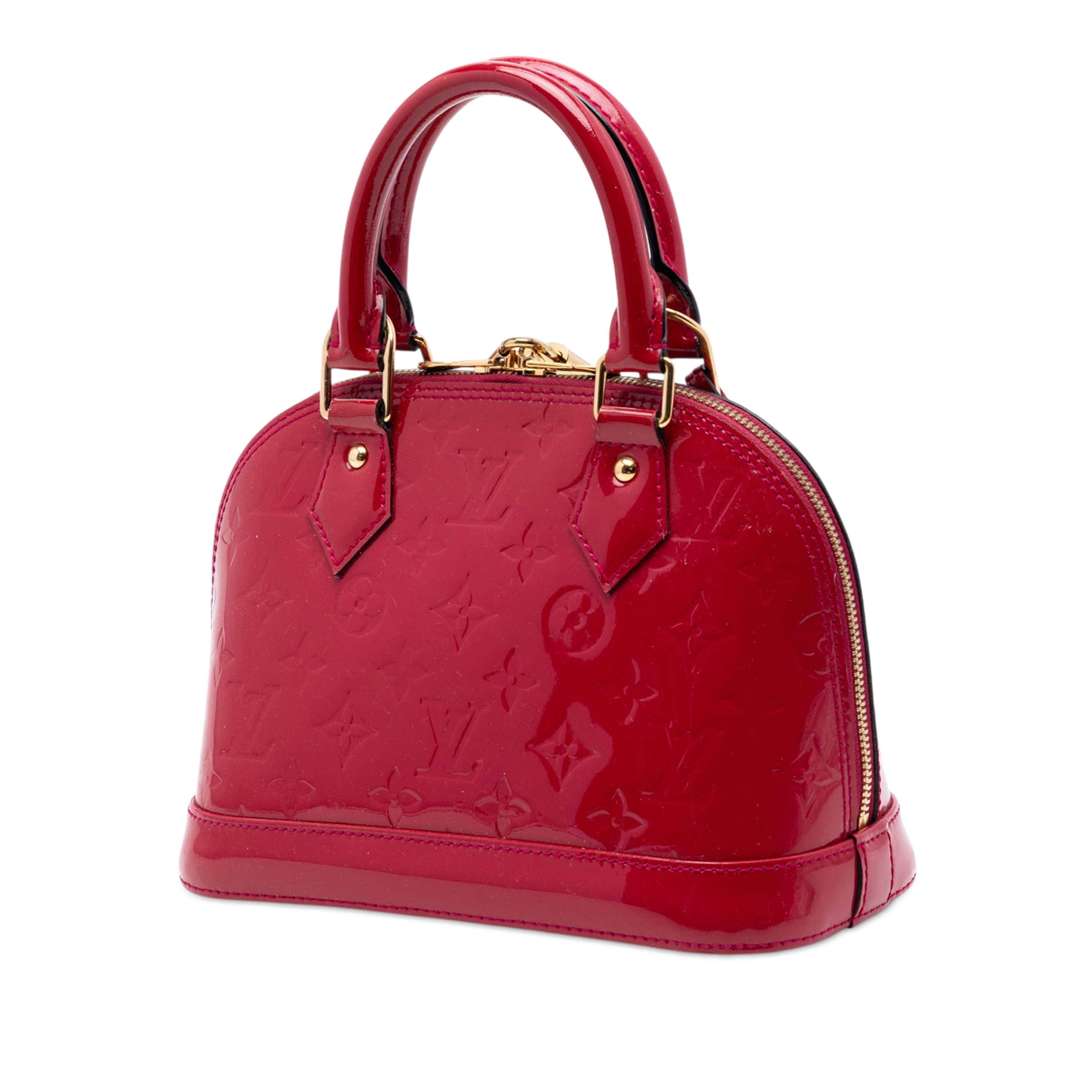 Louis Vuitton Monogram Vernis Alma Bb, från Luxclusif, i färgen röd. Klicka för att öppna bilden i stort format