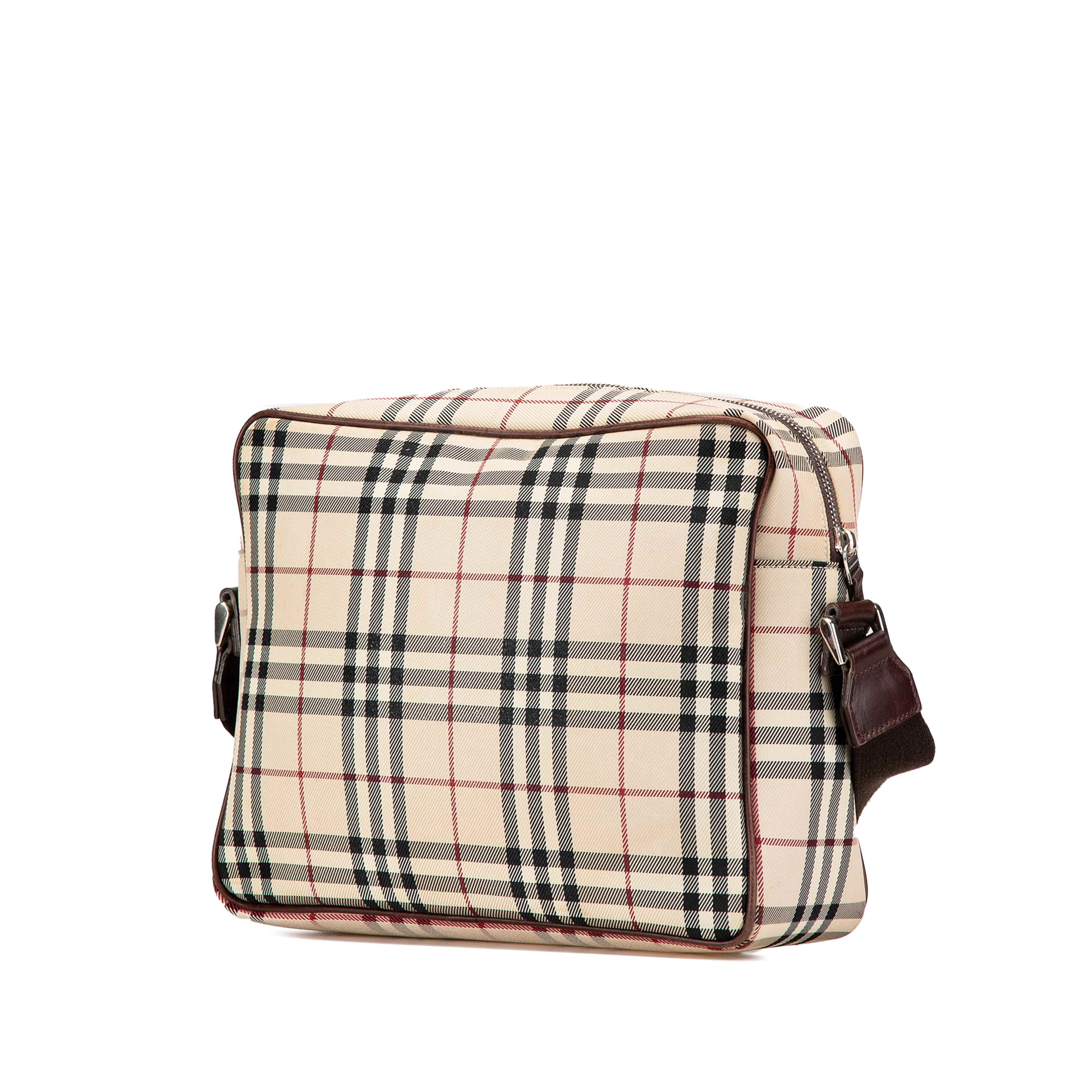 Burberry House Check Canvas Crossbody, från Luxclusif, i färgen beige. Klicka för att öppna bilden i stort format