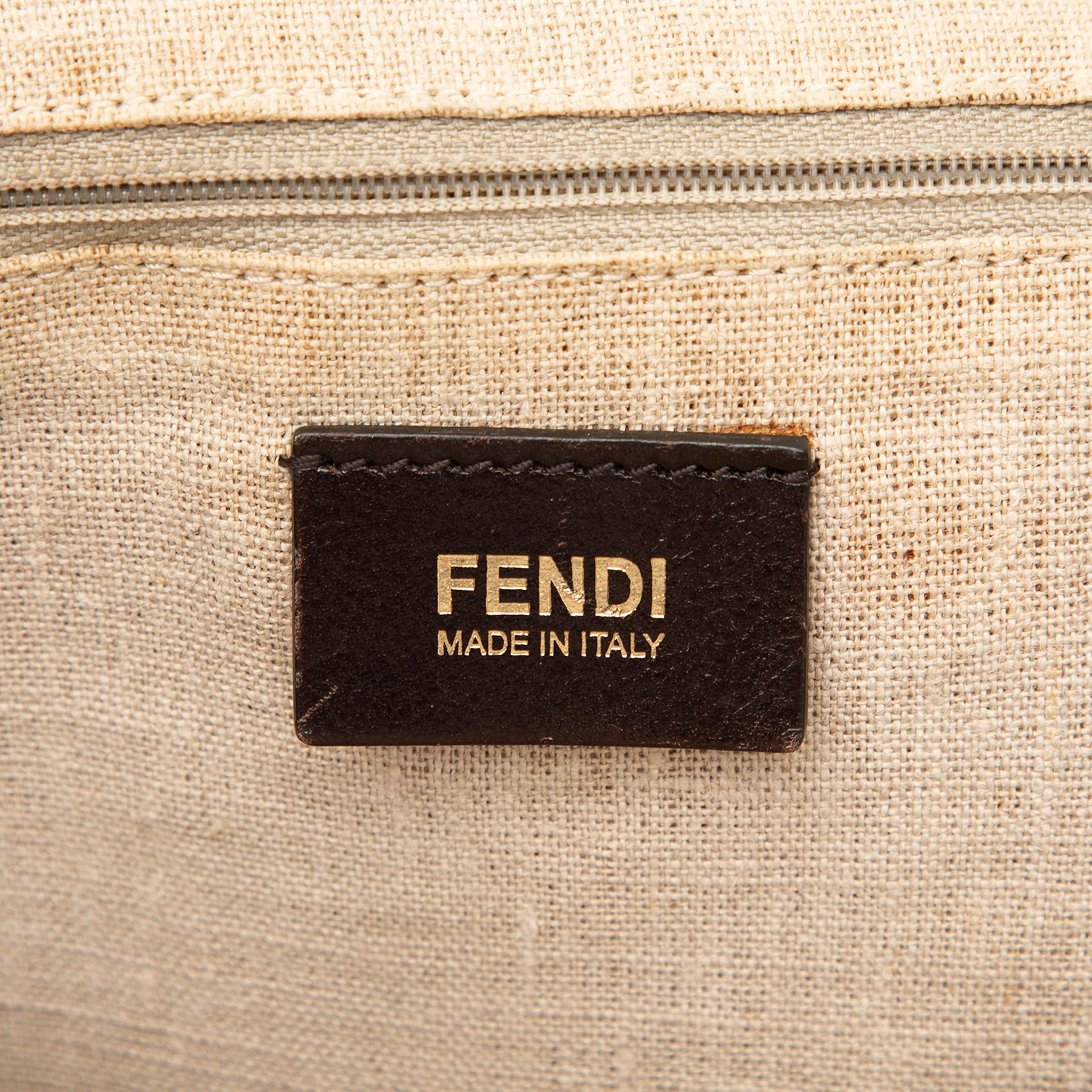 Fendi Calfskin Silvana Top Handle Bag, från Luxclusif, i färgen brown. Klicka för att öppna bilden i stort format