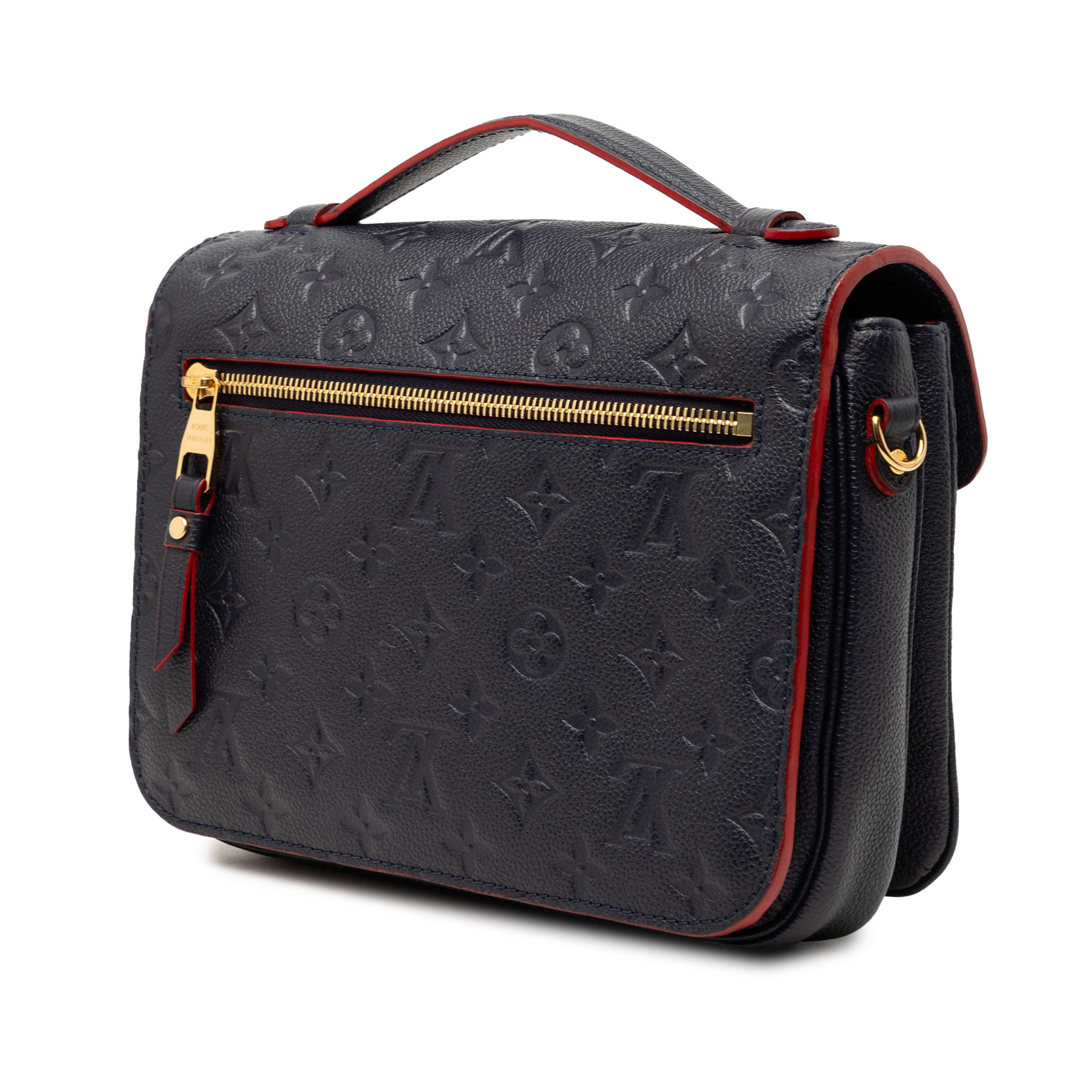 Louis Vuitton Monogram Empreinte Pochette Metis, från Luxclusif, i färgen navy. Klicka för att öppna bilden i stort format