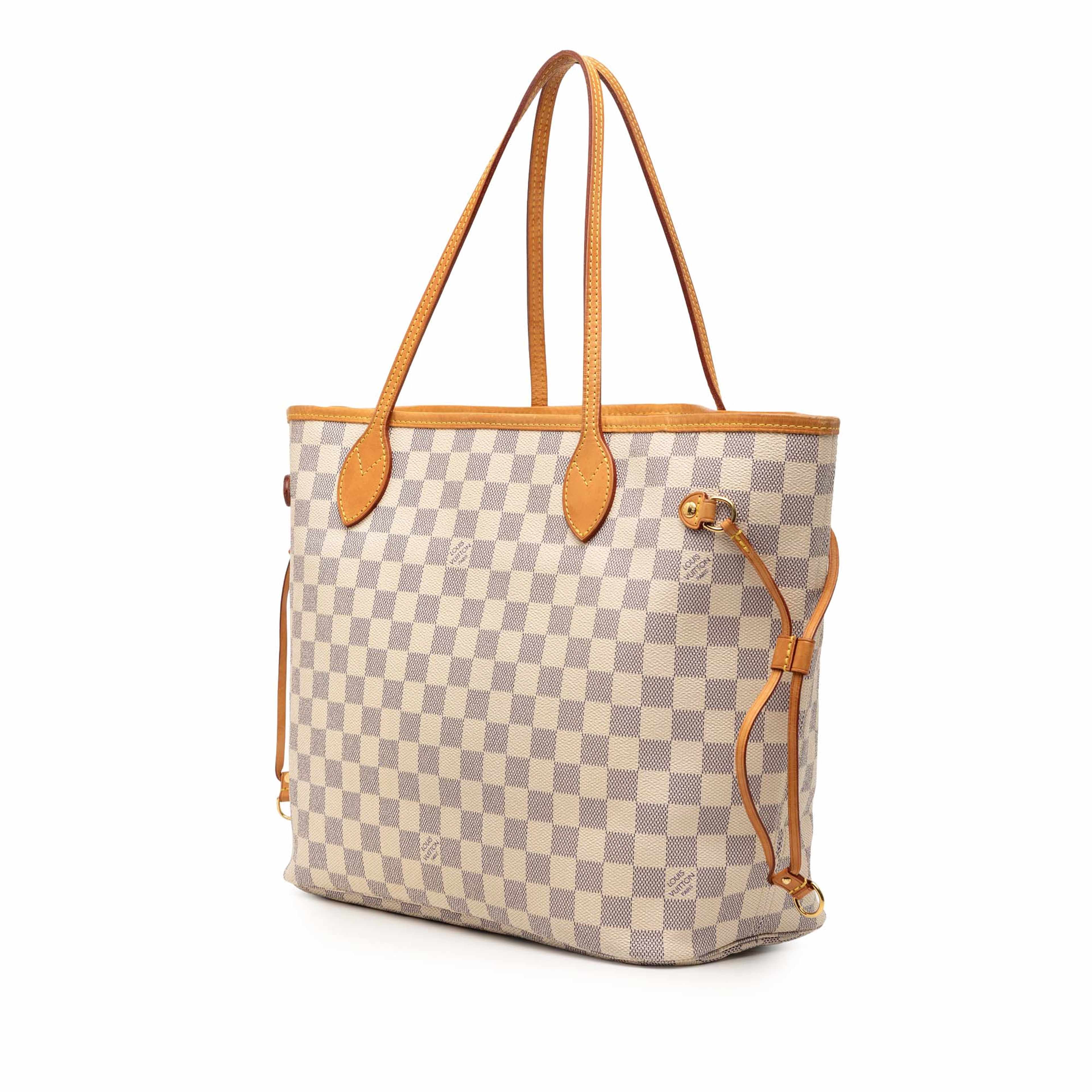 Louis Vuitton Damier Azur Neverfull Mm, från Luxclusif, i färgen white. Klicka för att öppna bilden i stort format