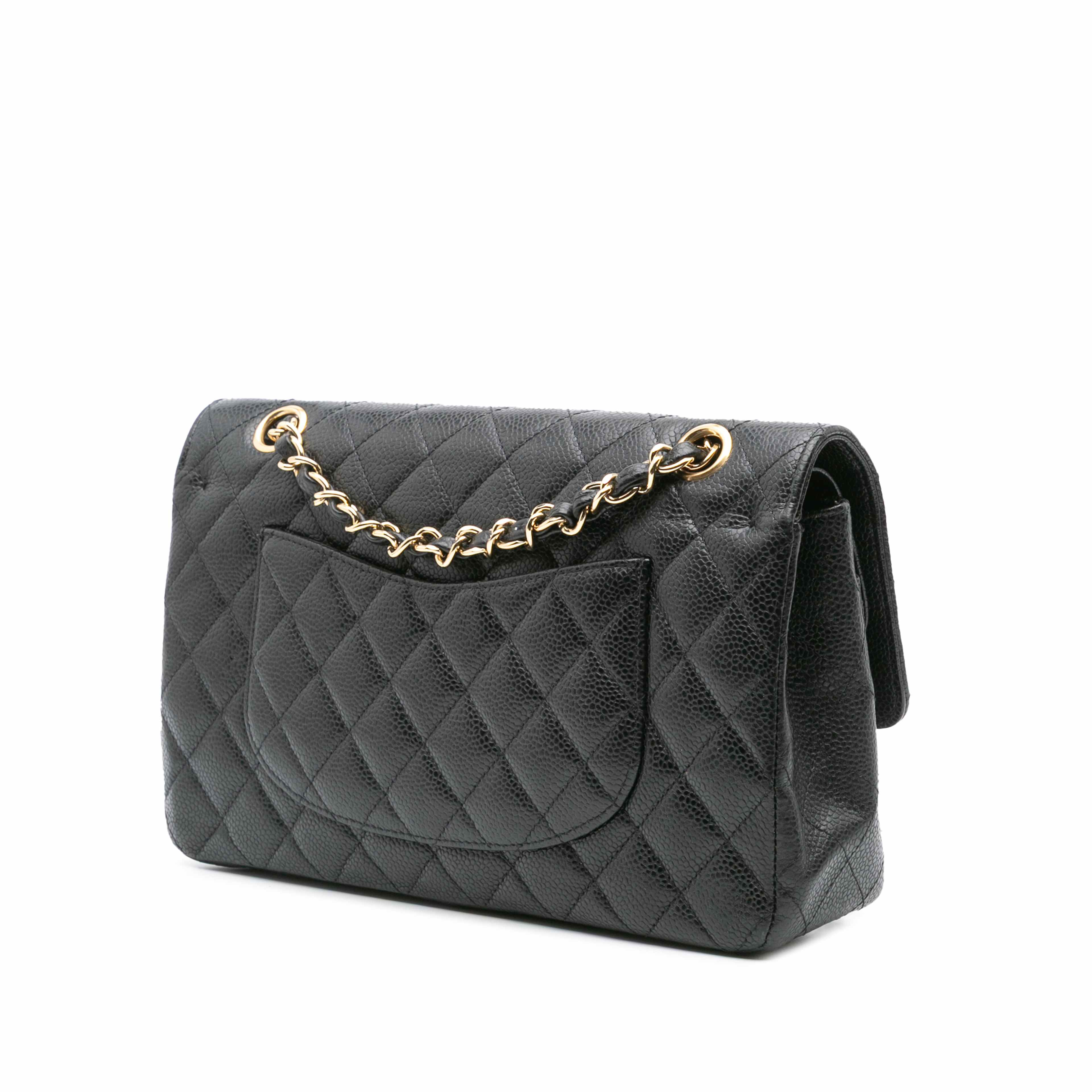 Chanel Medium Classic Caviar Double Flap, från Luxclusif, i färgen black.