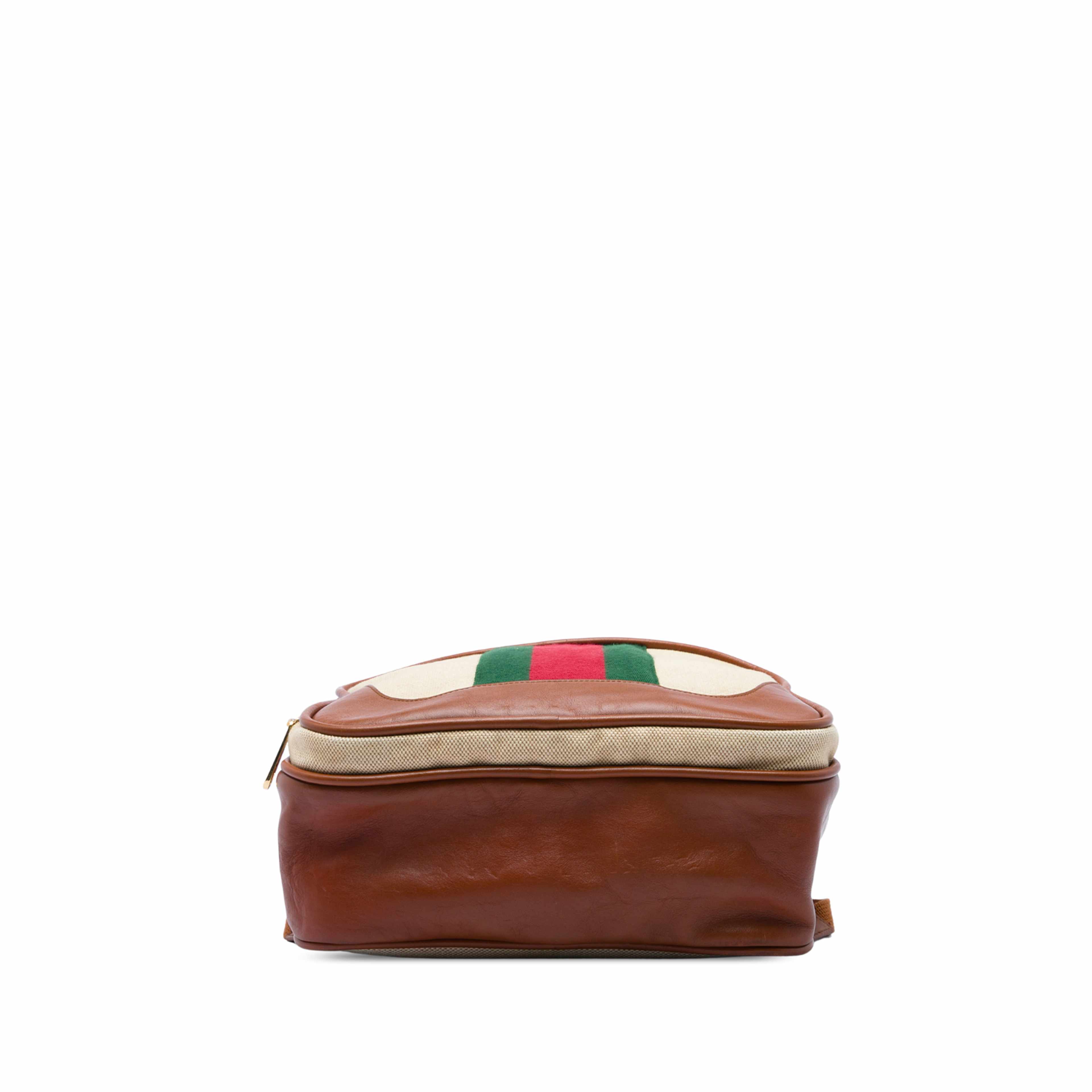 Gucci Canvas Web Backpack, från Luxclusif, i färgen beige. Klicka för att öppna bilden i stort format