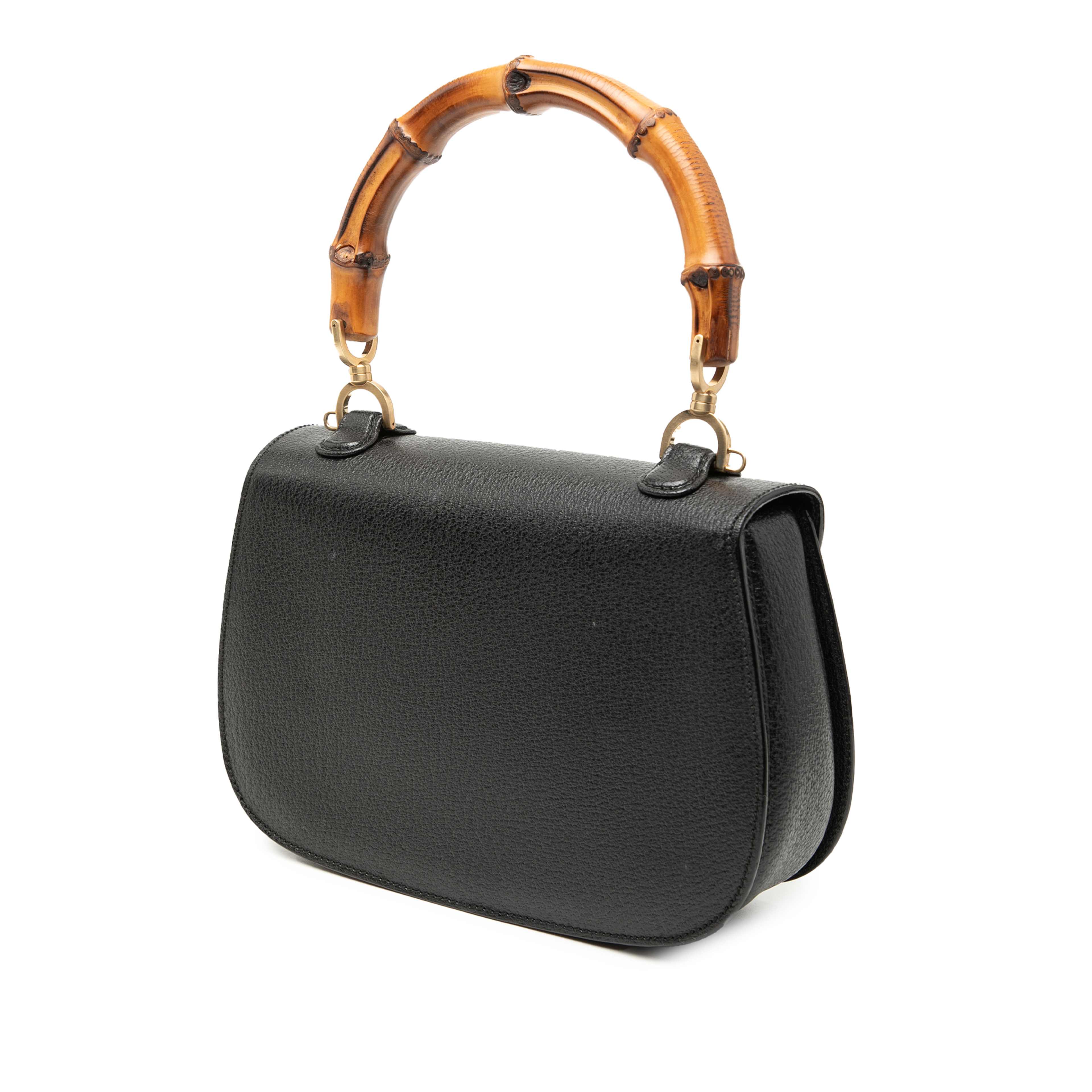 Gucci Grained Calfskin Bamboo Night, från Luxclusif, i färgen black. Klicka för att öppna bilden i stort format