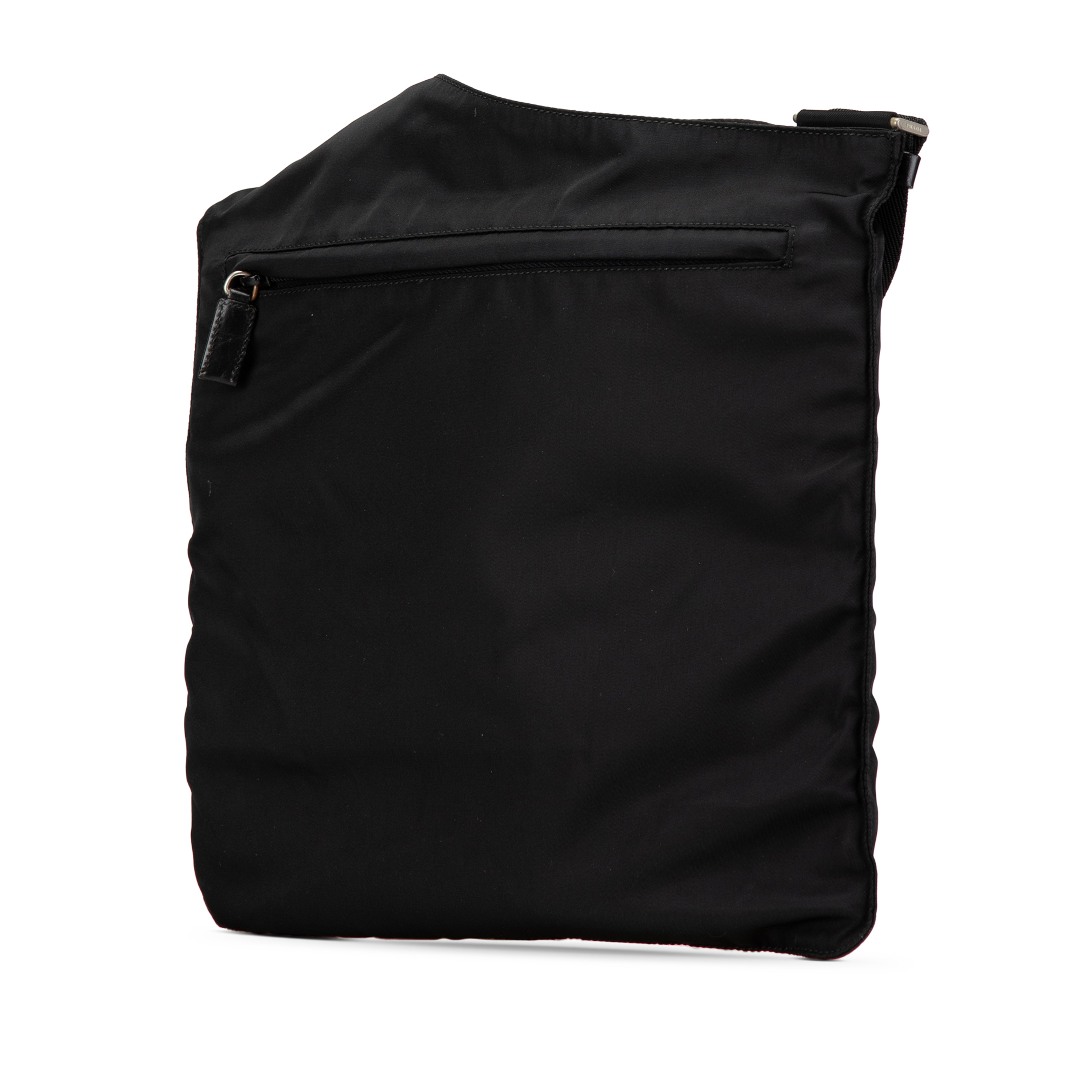 Prada Tessuto Zip Top Crossbody, från Luxclusif, i färgen black. Klicka för att öppna bilden i stort format