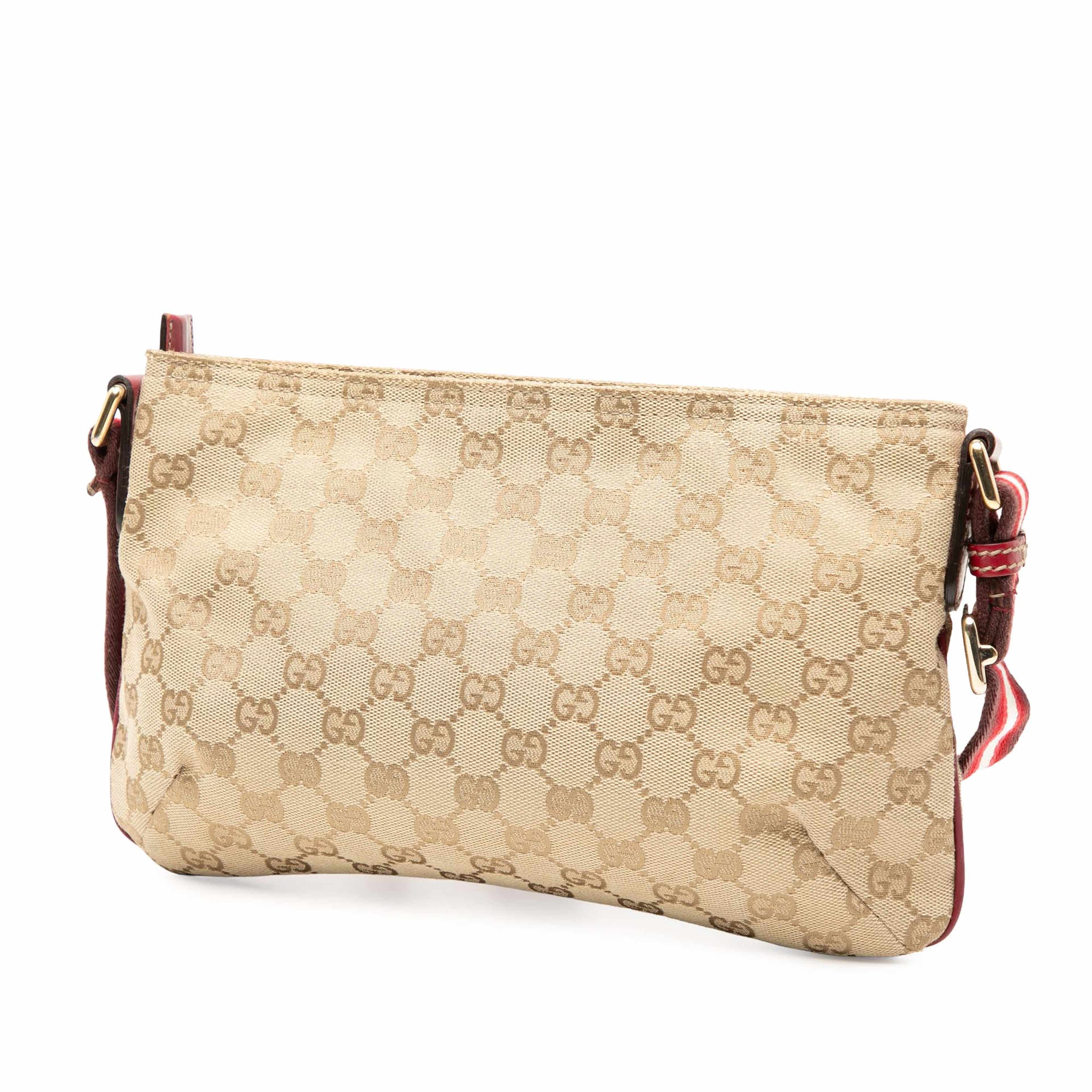Gucci Gg Canvas Web Crossbody, från Luxclusif, i färgen beige. Klicka för att öppna bilden i stort format