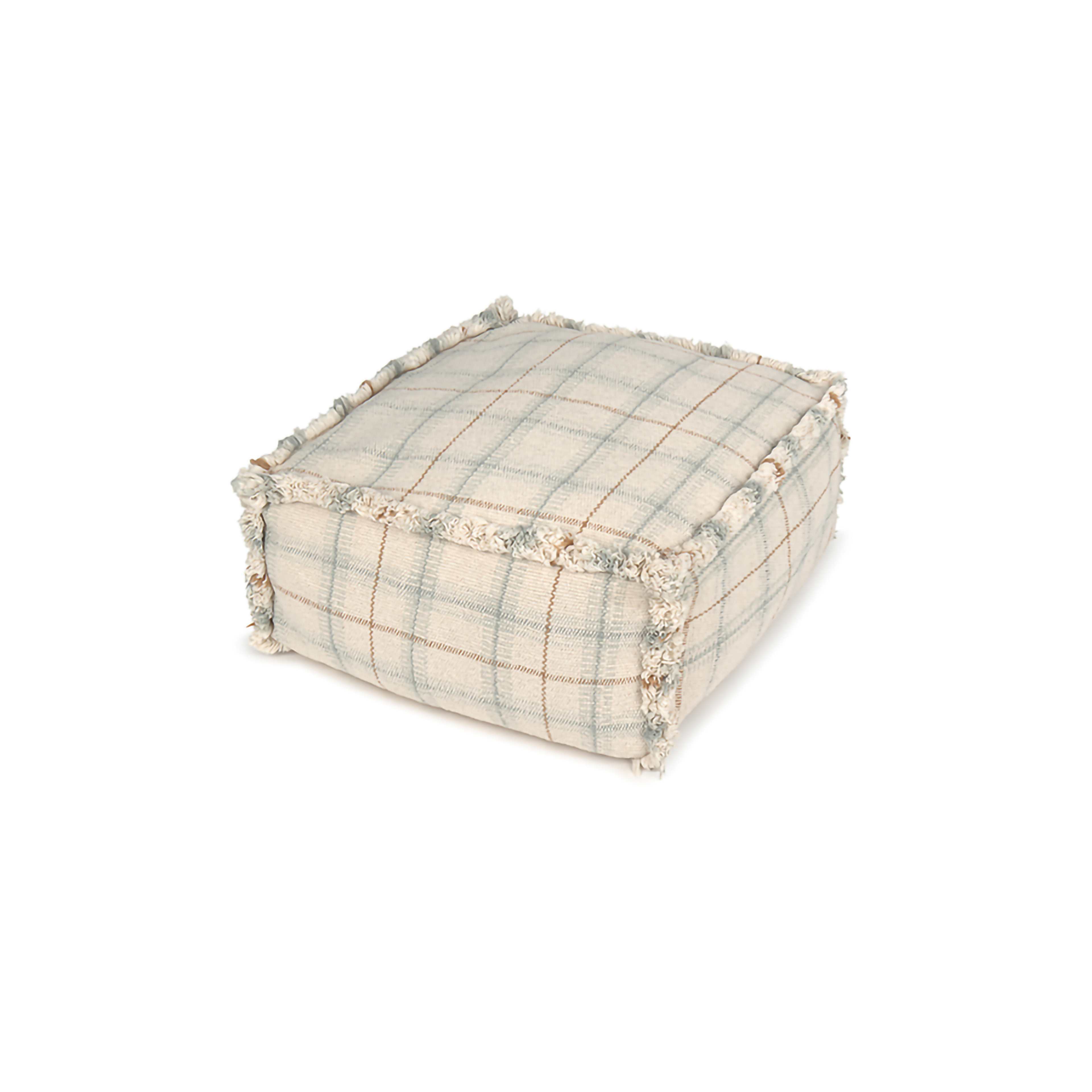 Handvävd Puff, från LORENA CANALS, i färgen naturlig, blå salvia, vintageblå, ockra. Klicka för att öppna bilden i stort format