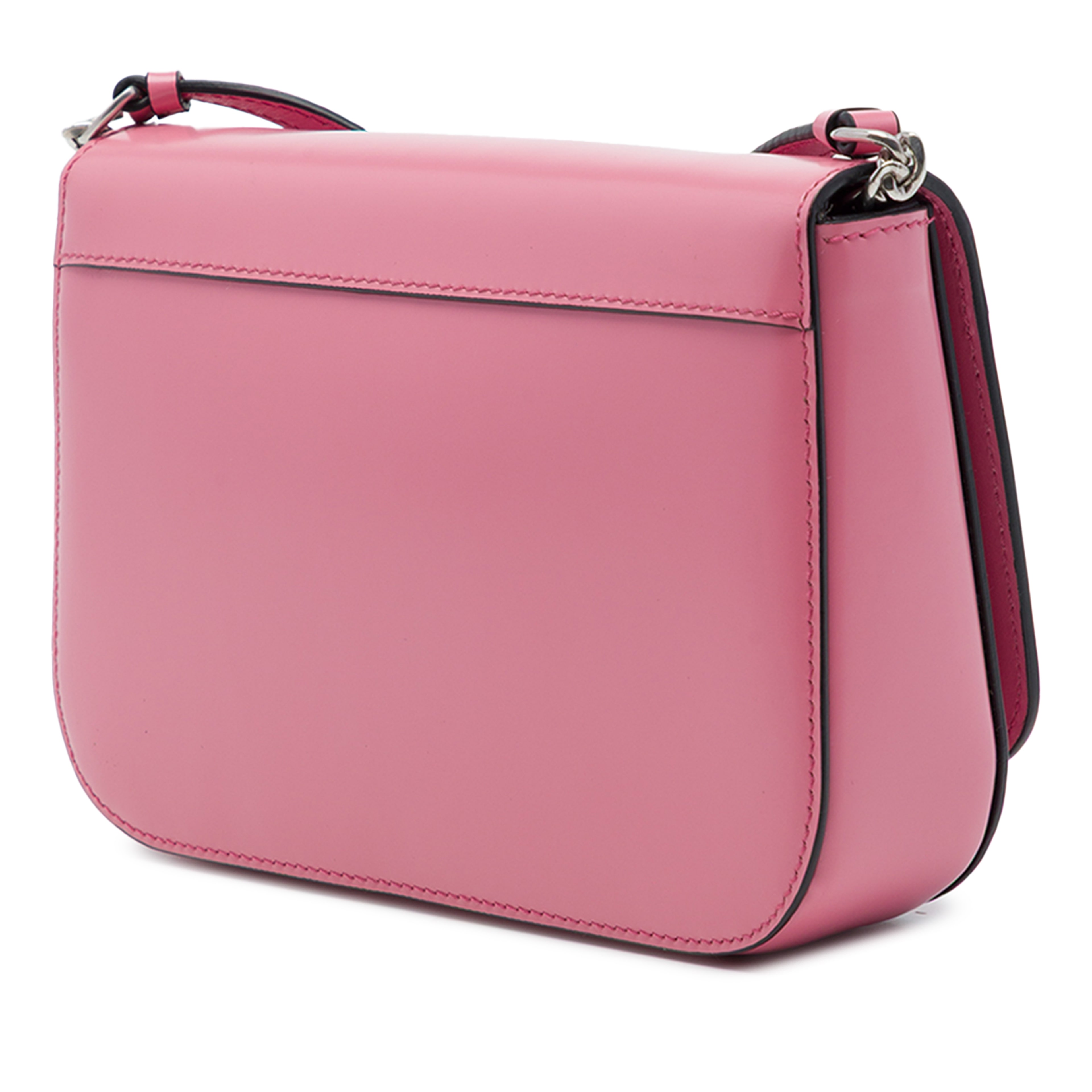 Prada Spazzolato Leather Sybille Flap Crossbody, från Luxclusif, i färgen rosa. Klicka för att öppna bilden i stort format