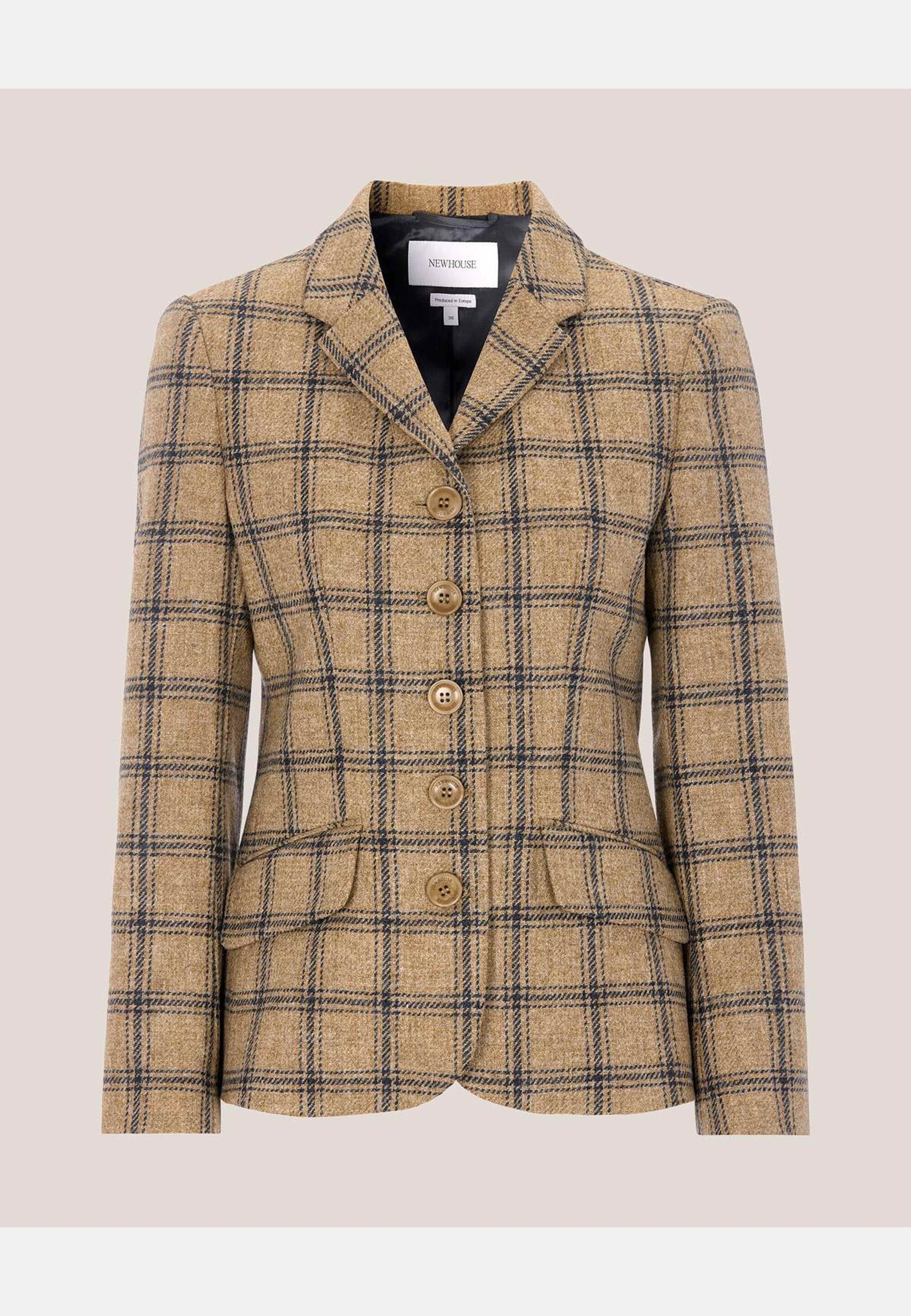 Tweedkavaj Rutig Blythe, från Newhouse, i färgen beige. Klicka för att öppna bilden i stort format
