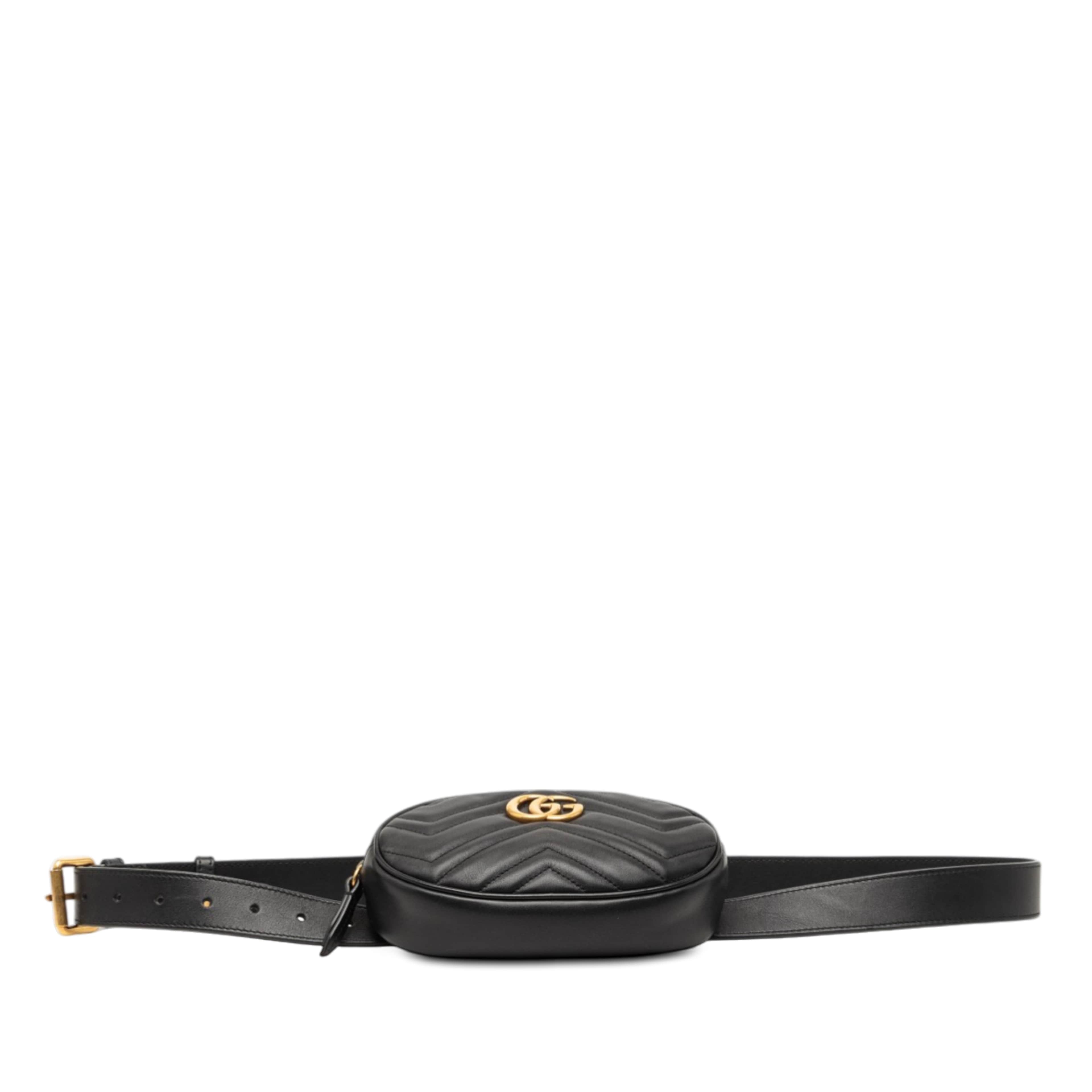 Gucci Gg Marmont Matelasse Leather Belt Bag, från Luxclusif, i färgen svart. Klicka för att öppna bilden i stort format