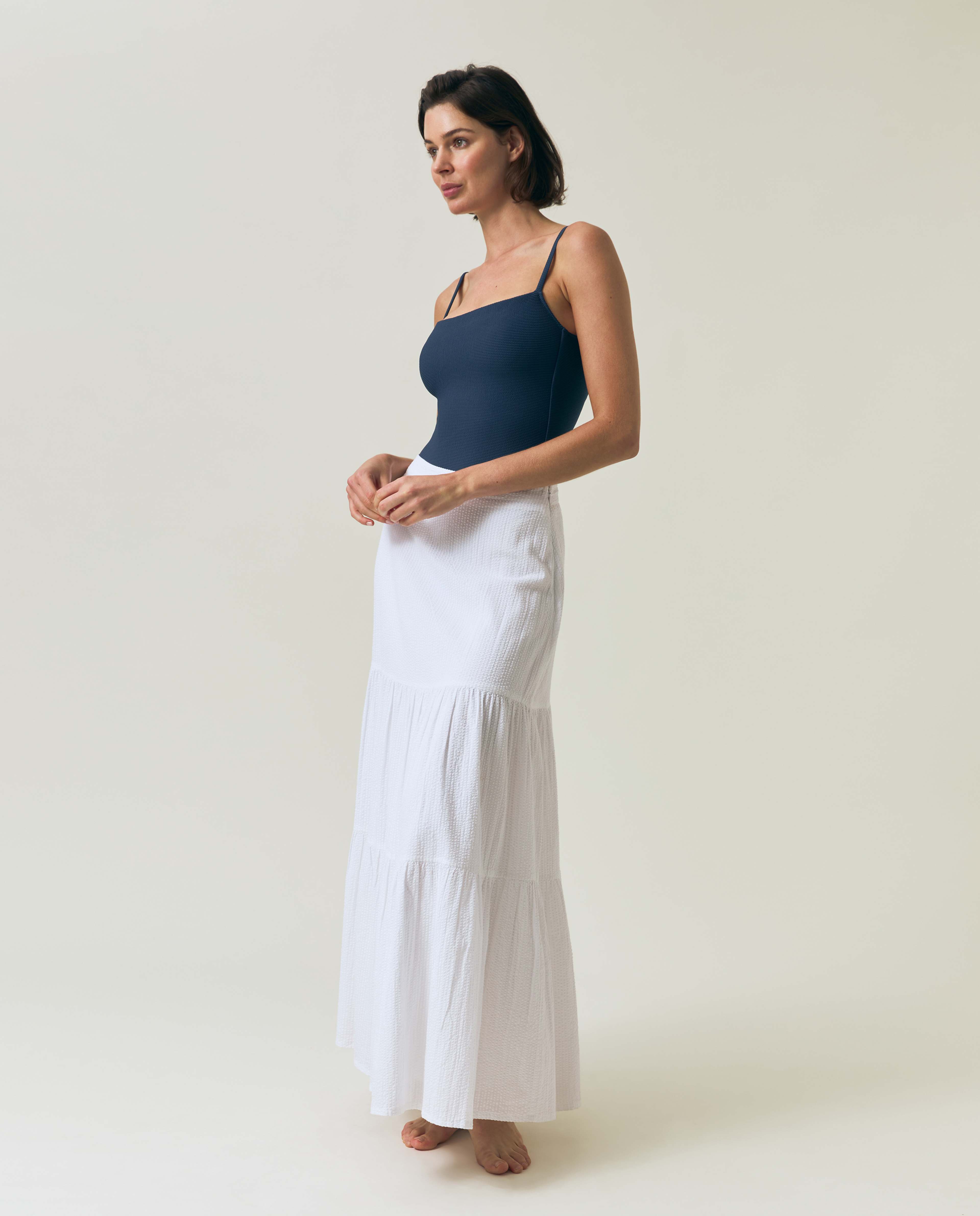 Seersucker Maxi Skirt