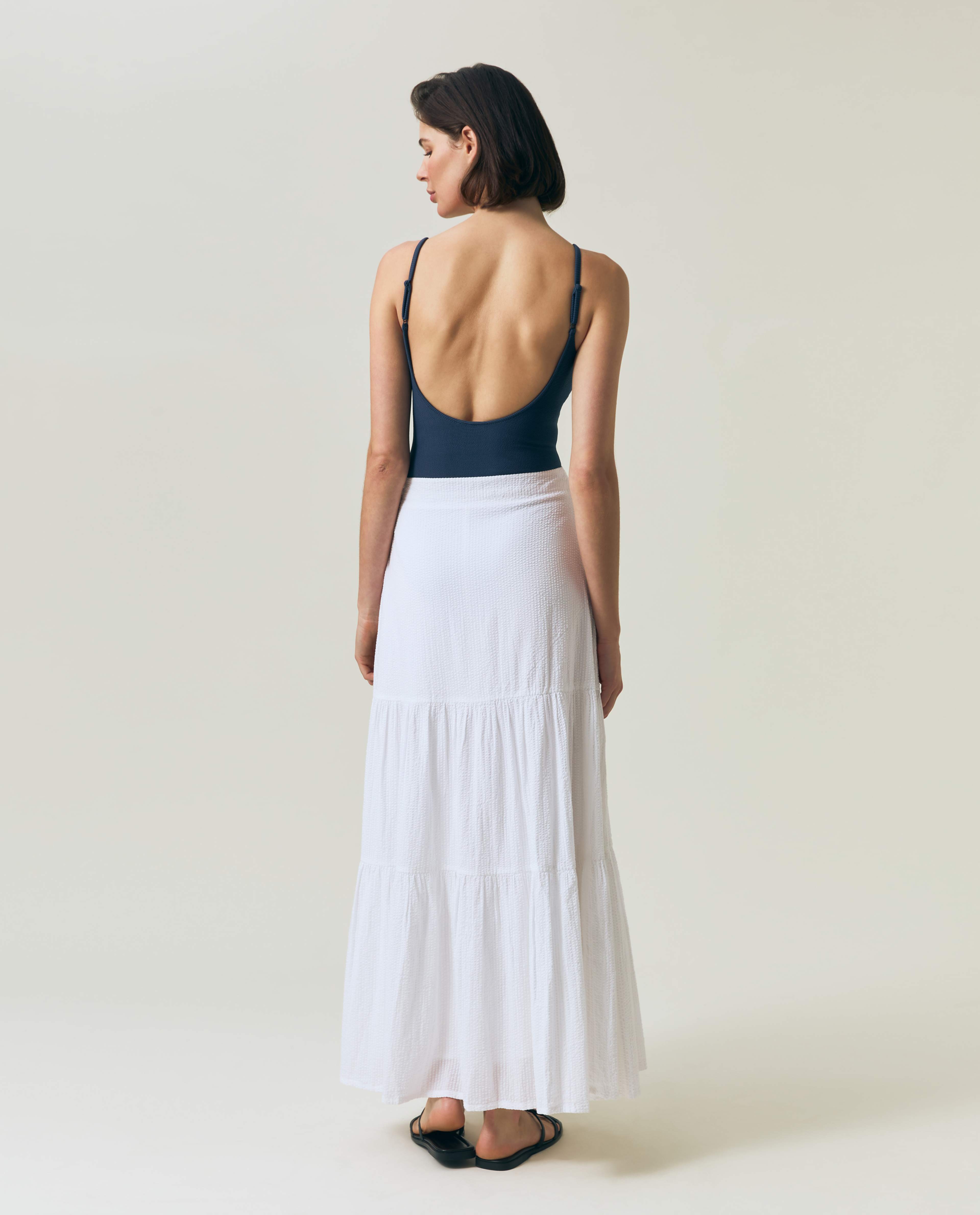 Seersucker Maxi Skirt