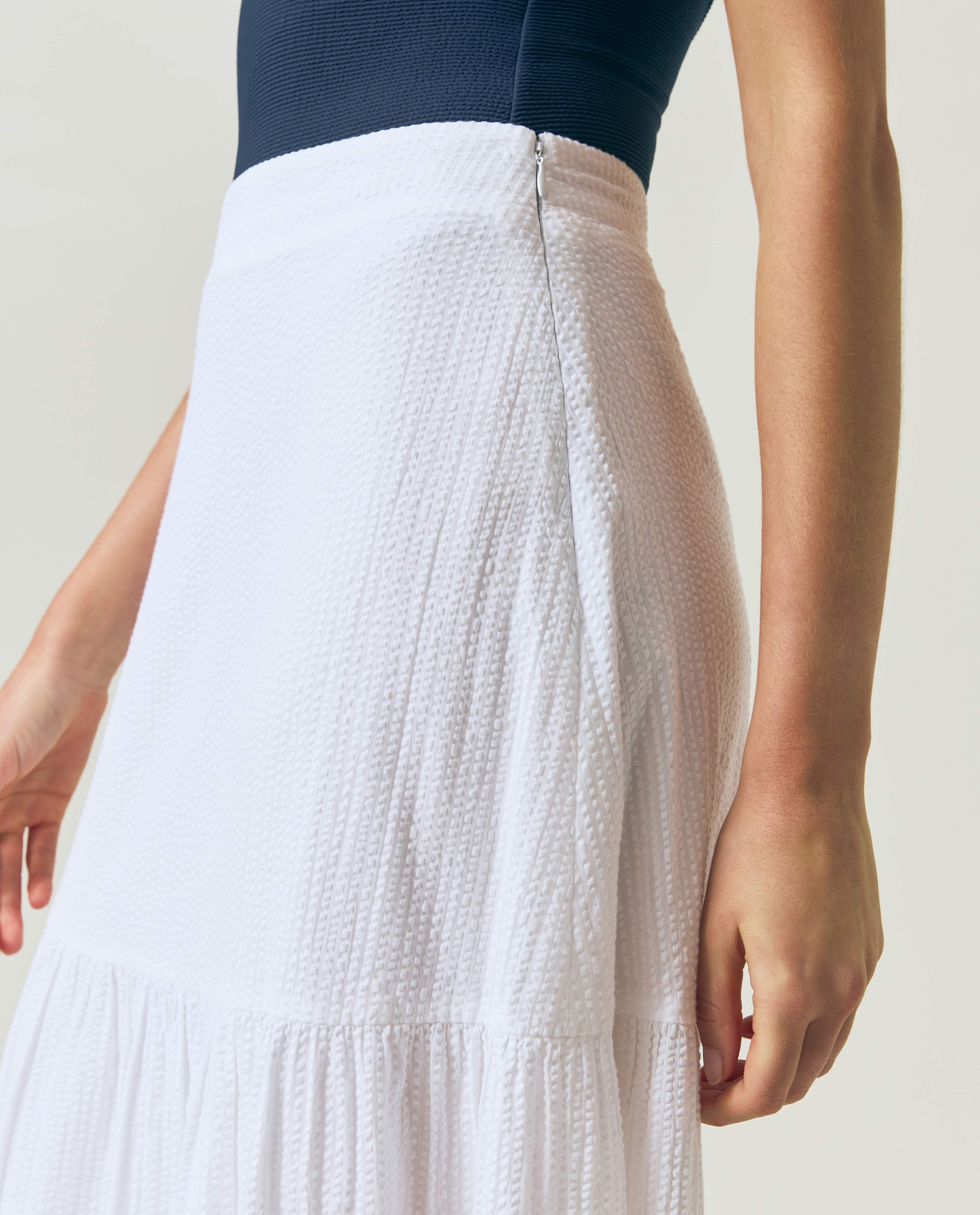 Seersucker Maxi Skirt