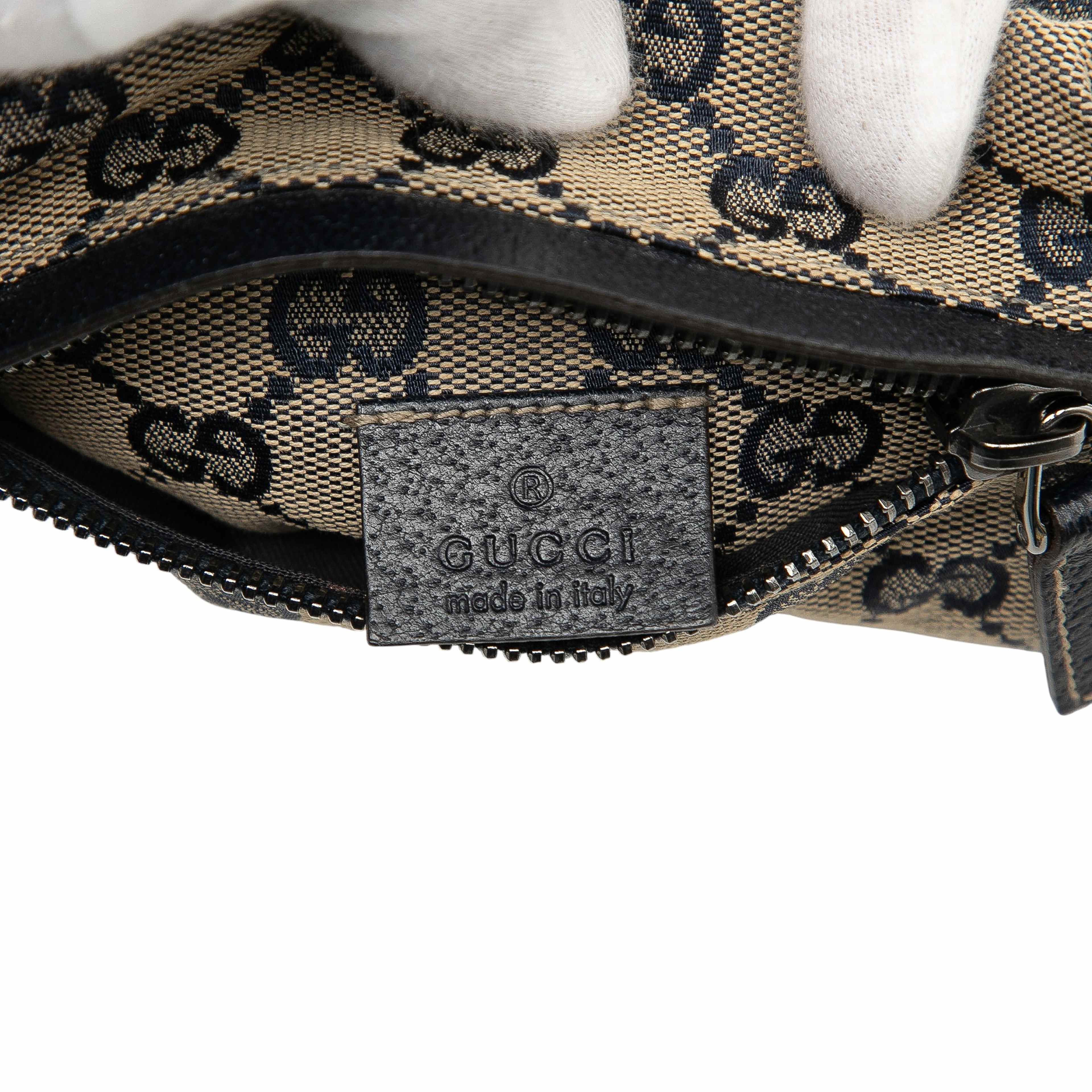 Gucci Gg Canvas Web Double Pocket Belt Bag, från Luxclusif, i färgen beige. Klicka för att öppna bilden i stort format