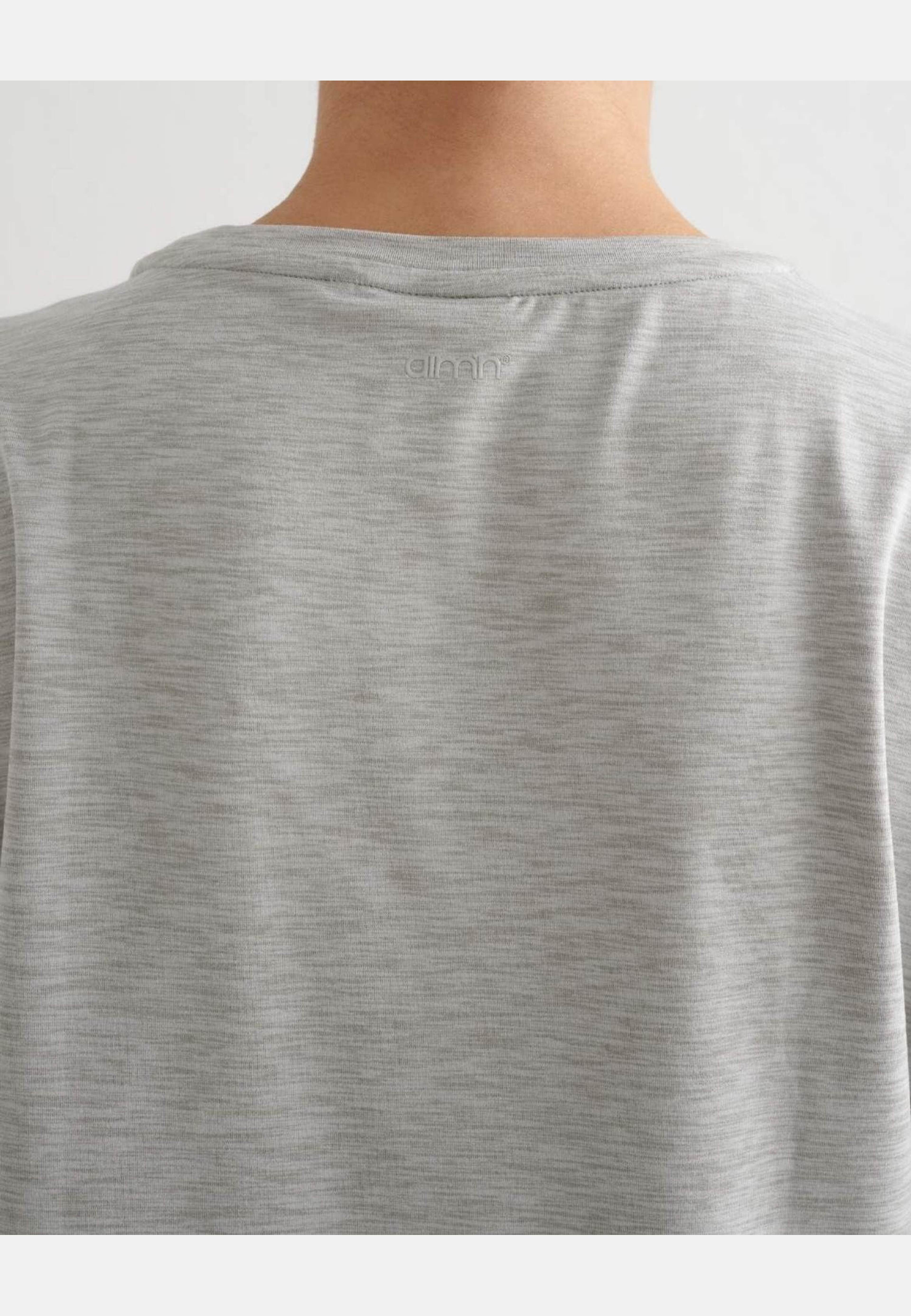 Soft Basic Roll Sleeve Top, från aim'n, i färgen grey melange. Klicka för att öppna bilden i stort format