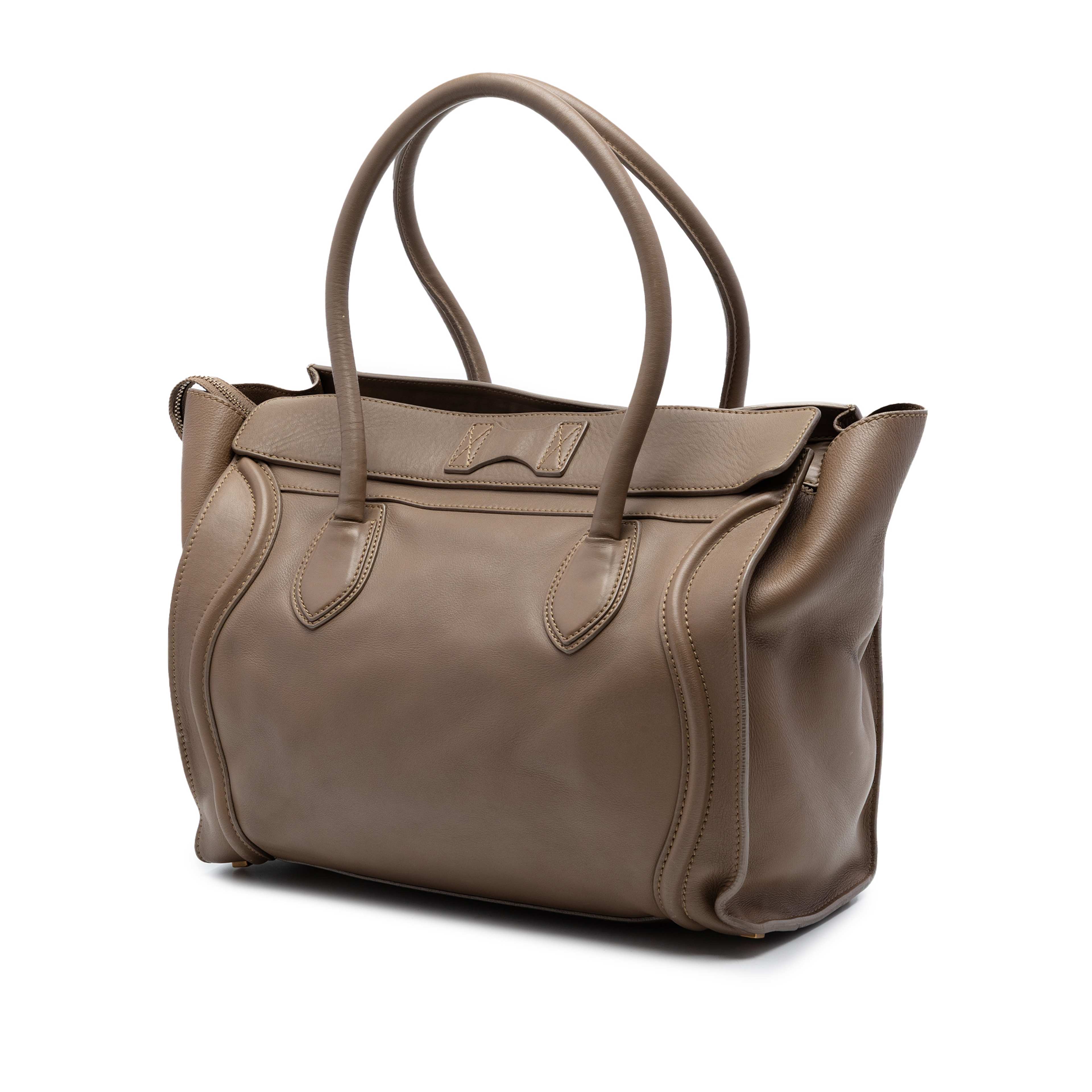Celine Leather Luggage Tote, från Luxclusif, i färgen brun. Klicka för att öppna bilden i stort format