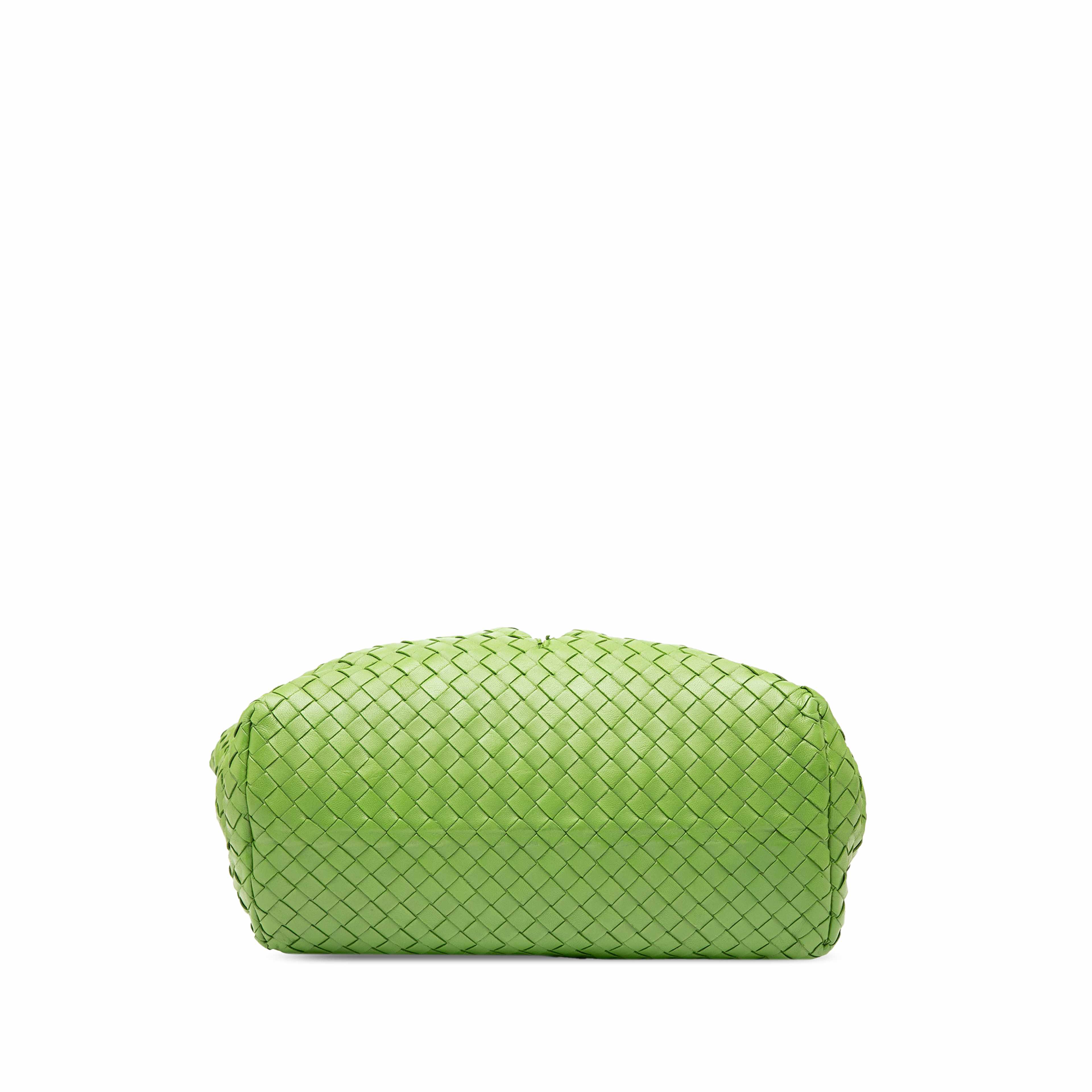 Bottega Veneta Nappa Intrecciato Marquise Flower Tote, från Luxclusif, i färgen green. Klicka för att öppna bilden i stort format