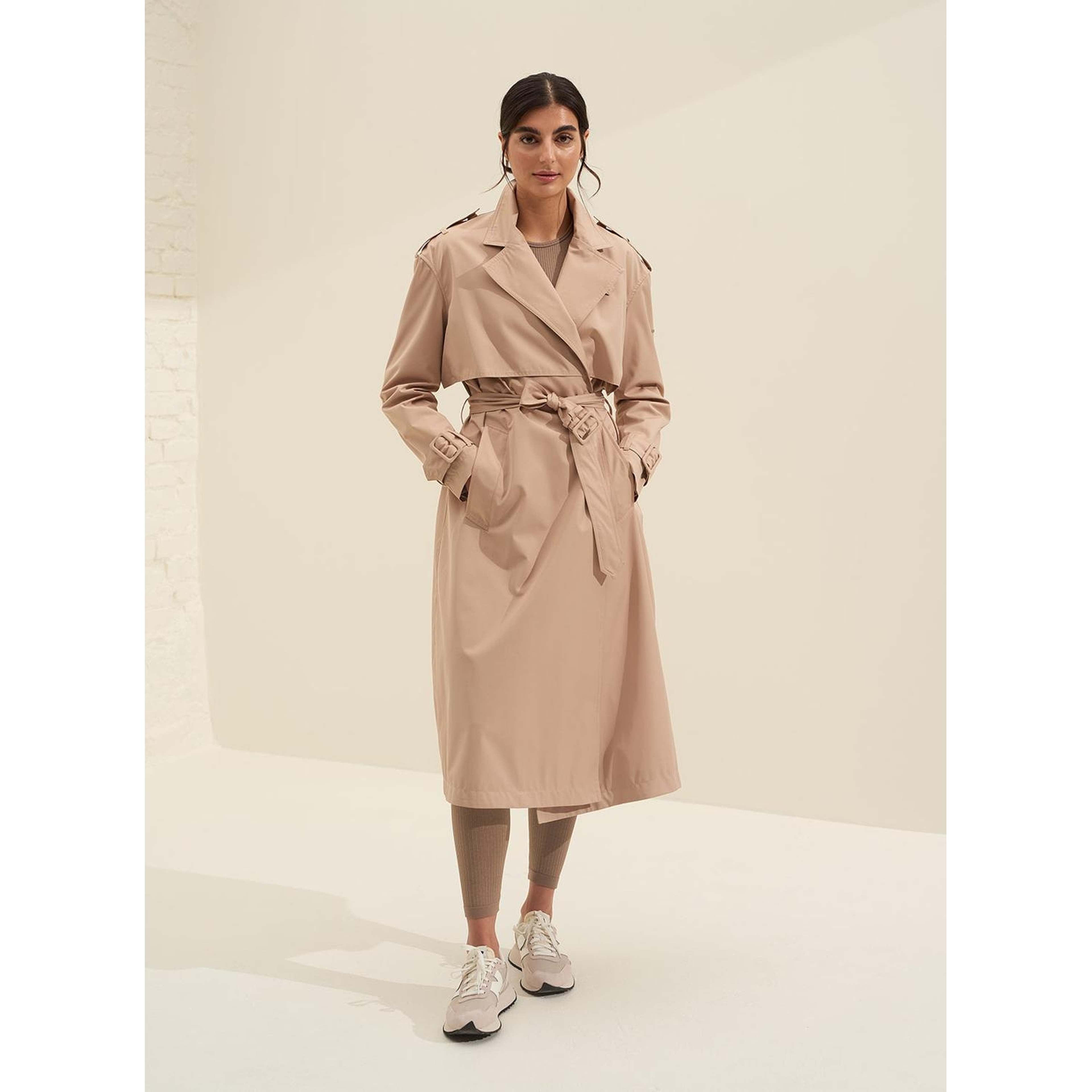 Beige Recycled Tech Trench Coat
