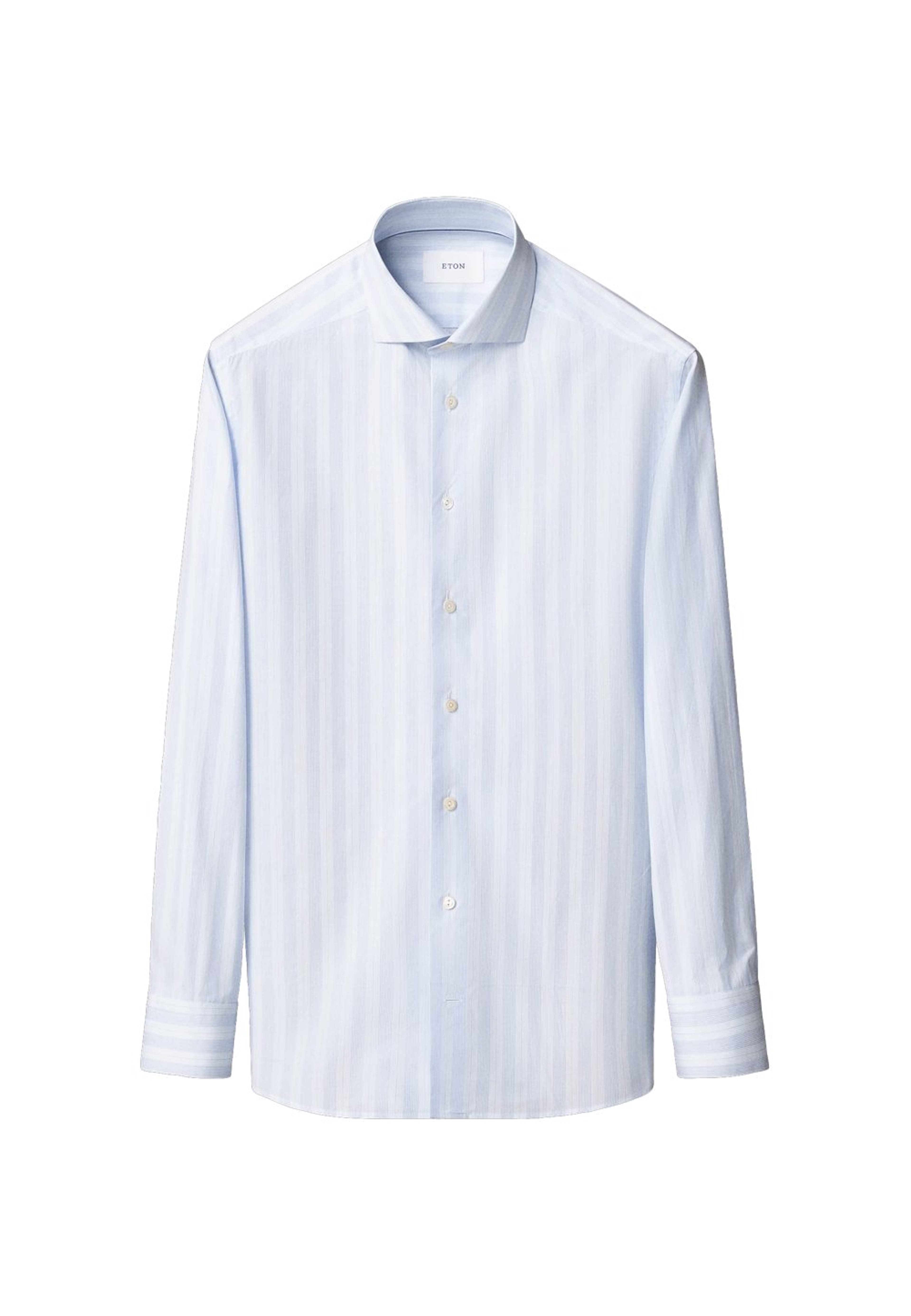 Randig Poplin-skjorta Slim Fit, från Eton, i färgen mid blue. Klicka för att öppna bilden i stort format