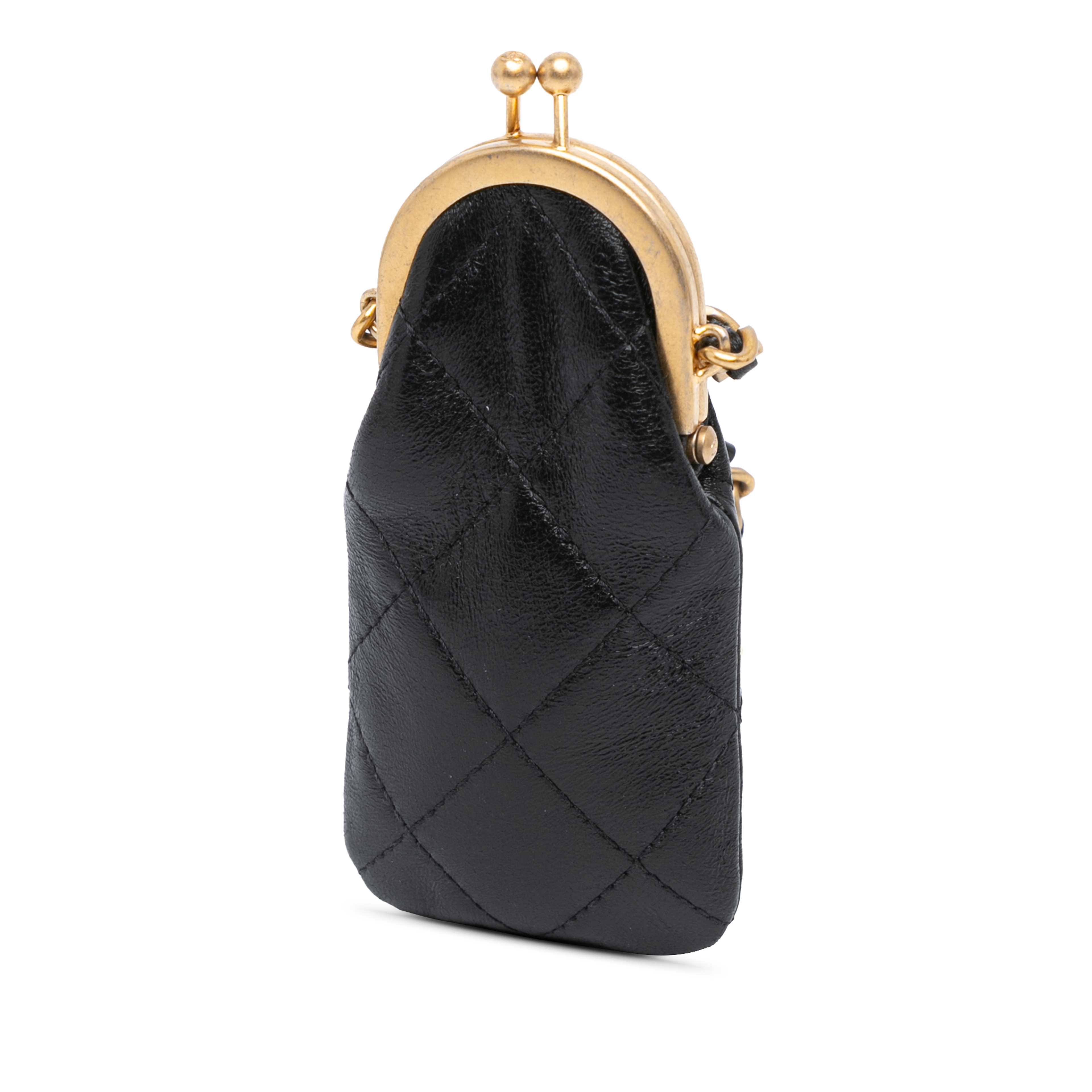 Chanel Cc Quilted Lambskin Lipstick Case On Chain
