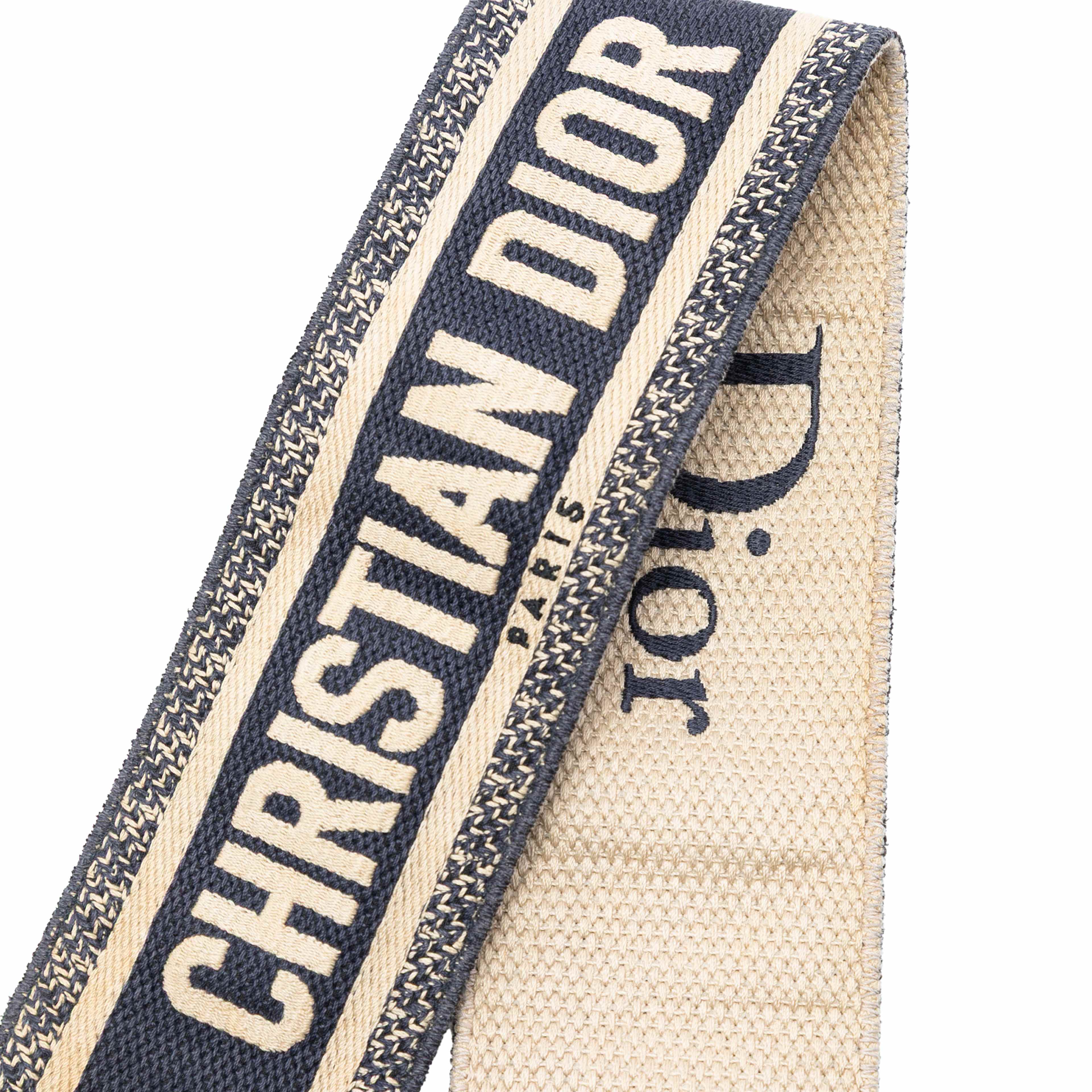 Dior Embroidered Canvas Bag Strap, från Luxclusif, i färgen blue. Klicka för att öppna bilden i stort format