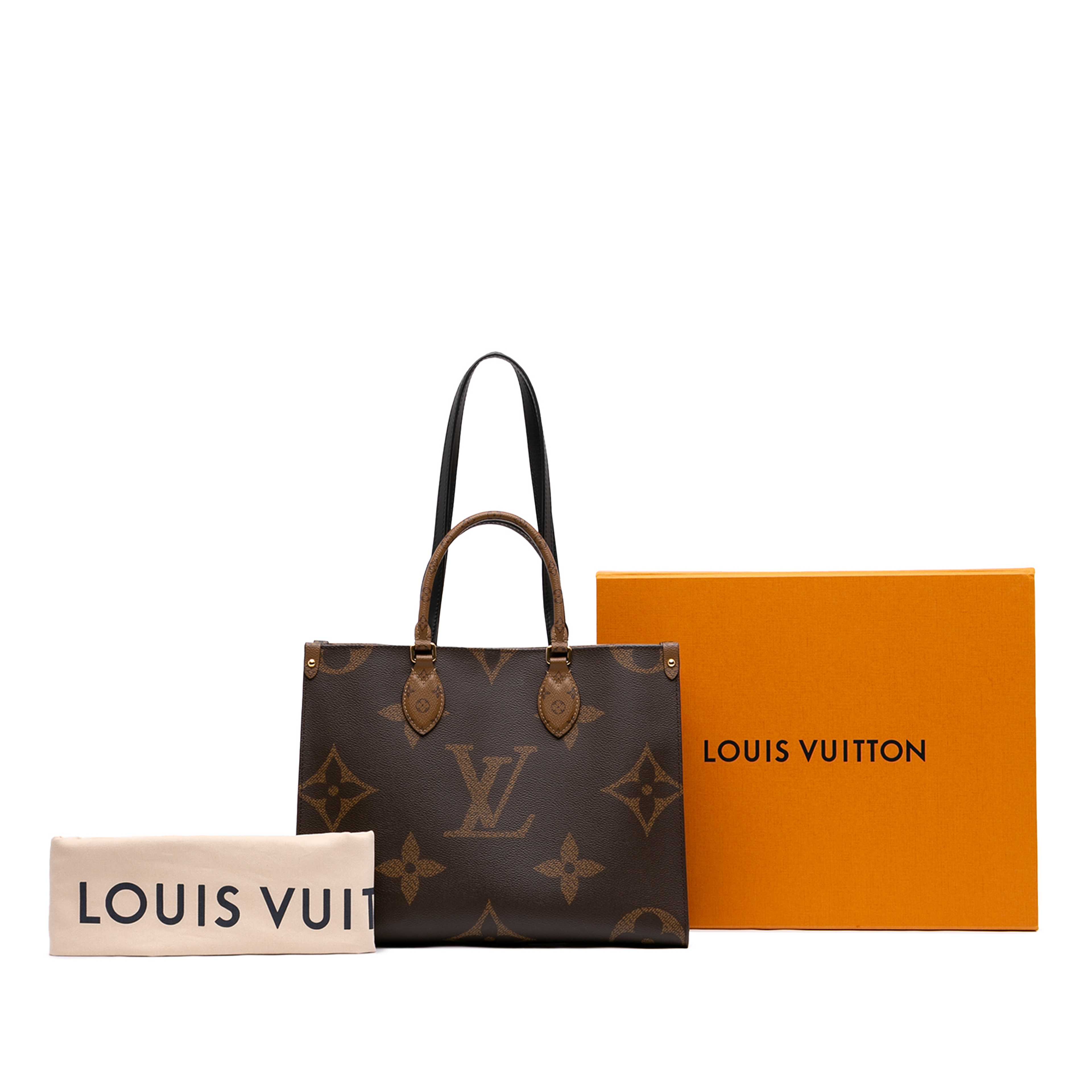 Louis Vuitton Monogram Reverse Giant Onthego Mm, från Luxclusif, i färgen brun. Klicka för att öppna bilden i stort format
