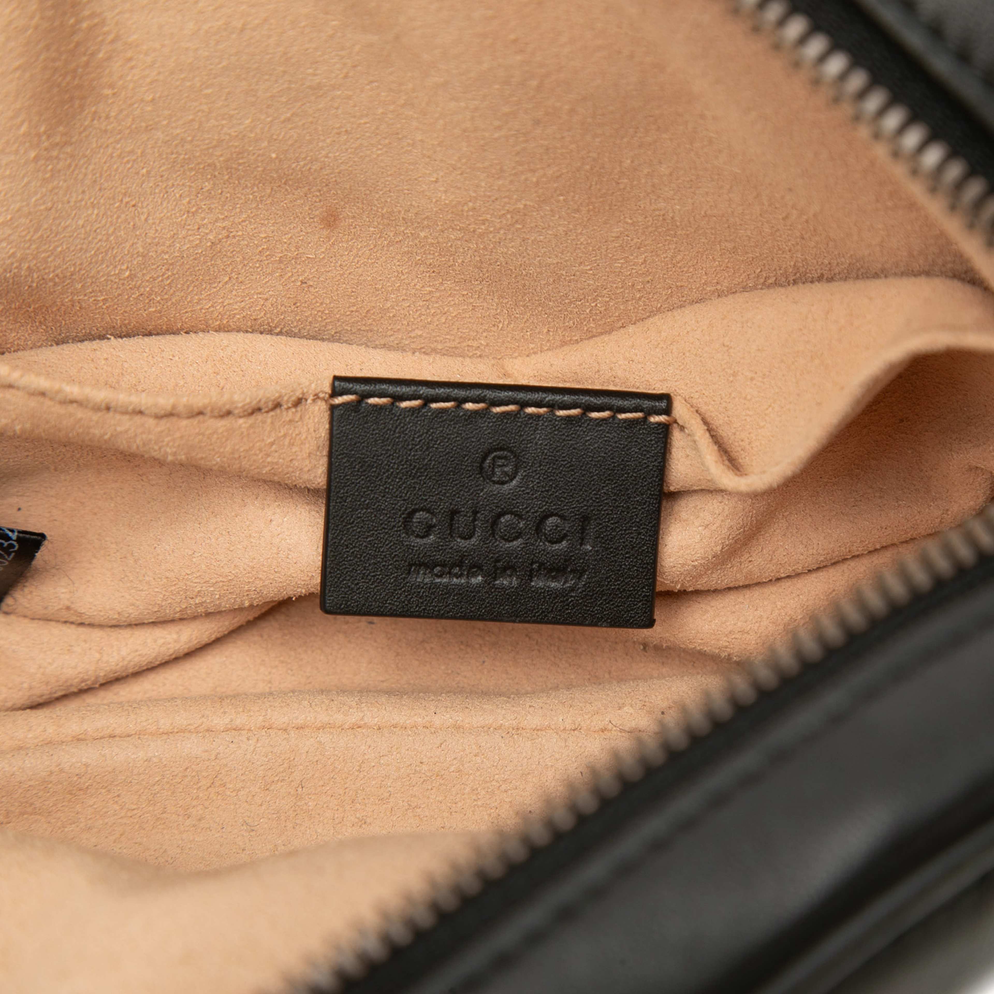 Gucci Gg Marmont Matelasse Calfskin Belt Bag, från Luxclusif, i färgen svart. Klicka för att öppna bilden i stort format