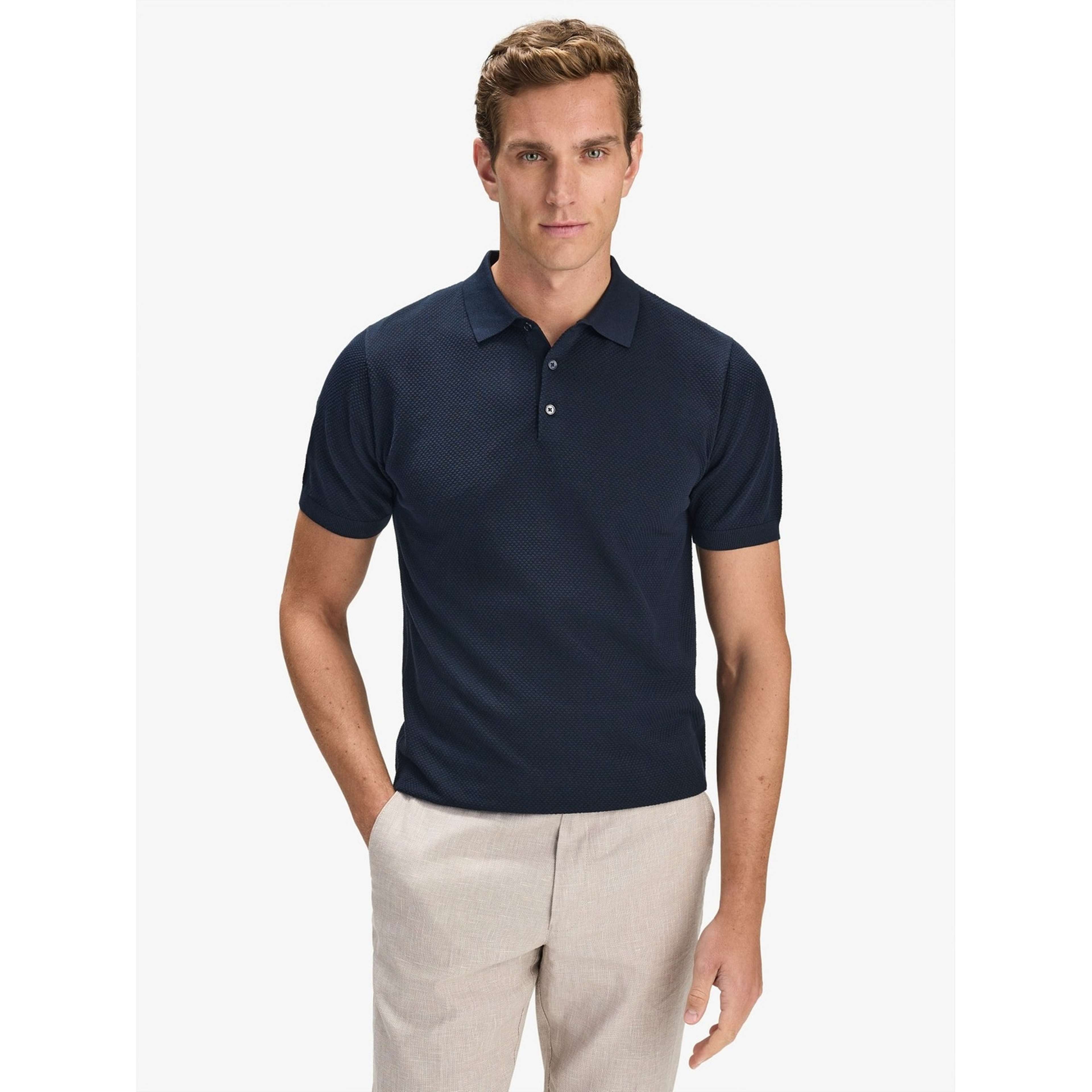 Cotton Texture Knitted Ss Polo Sweater (vincent)