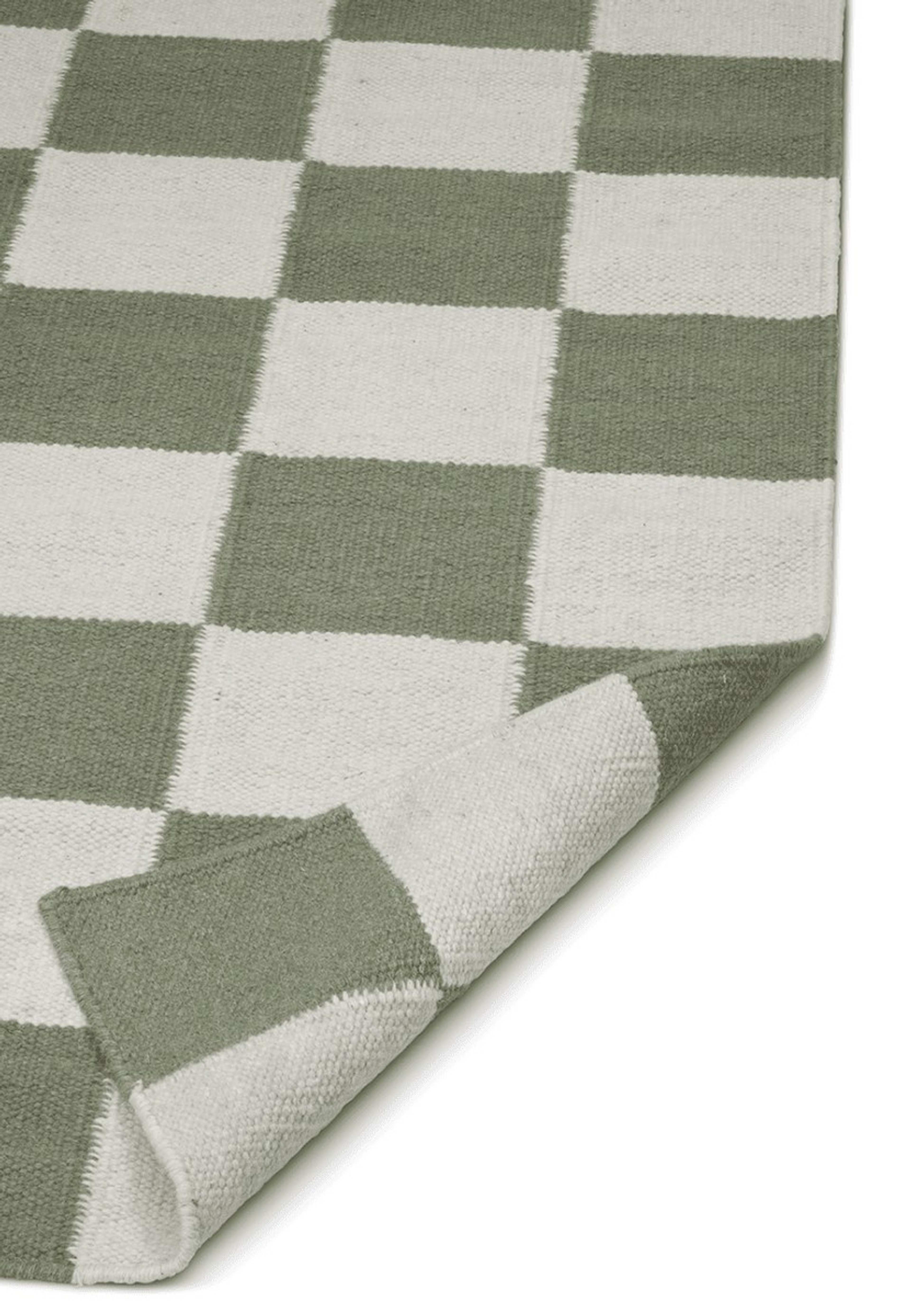 Gångmatta Squares 80x240 cm, från Classic Collection, i färgen vit/grön. Klicka för att öppna bilden i stort format