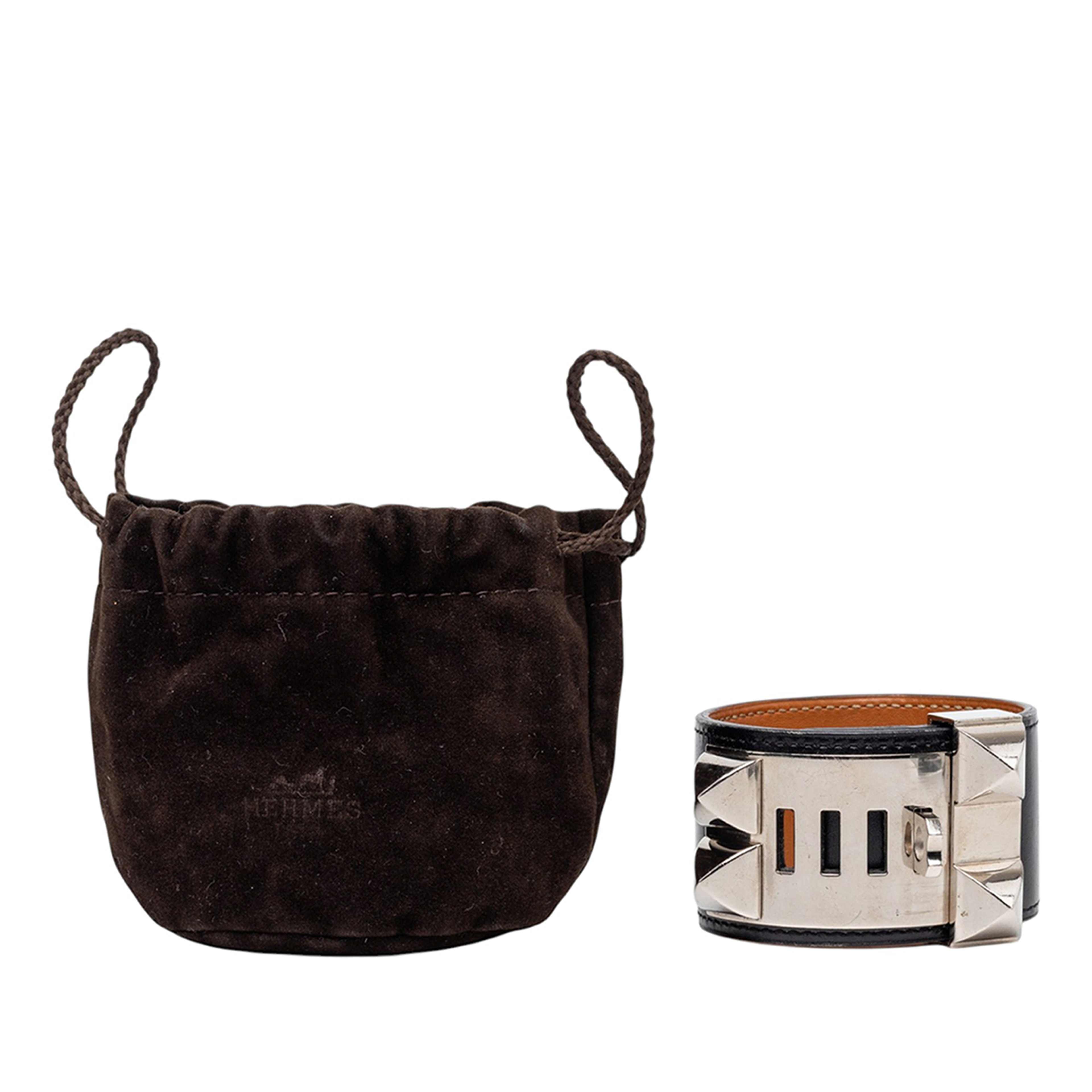 Hermès Swift And Palladium Plated Collier De Chien Bracelet S, från Luxclusif, i färgen svart. Klicka för att öppna bilden i stort format