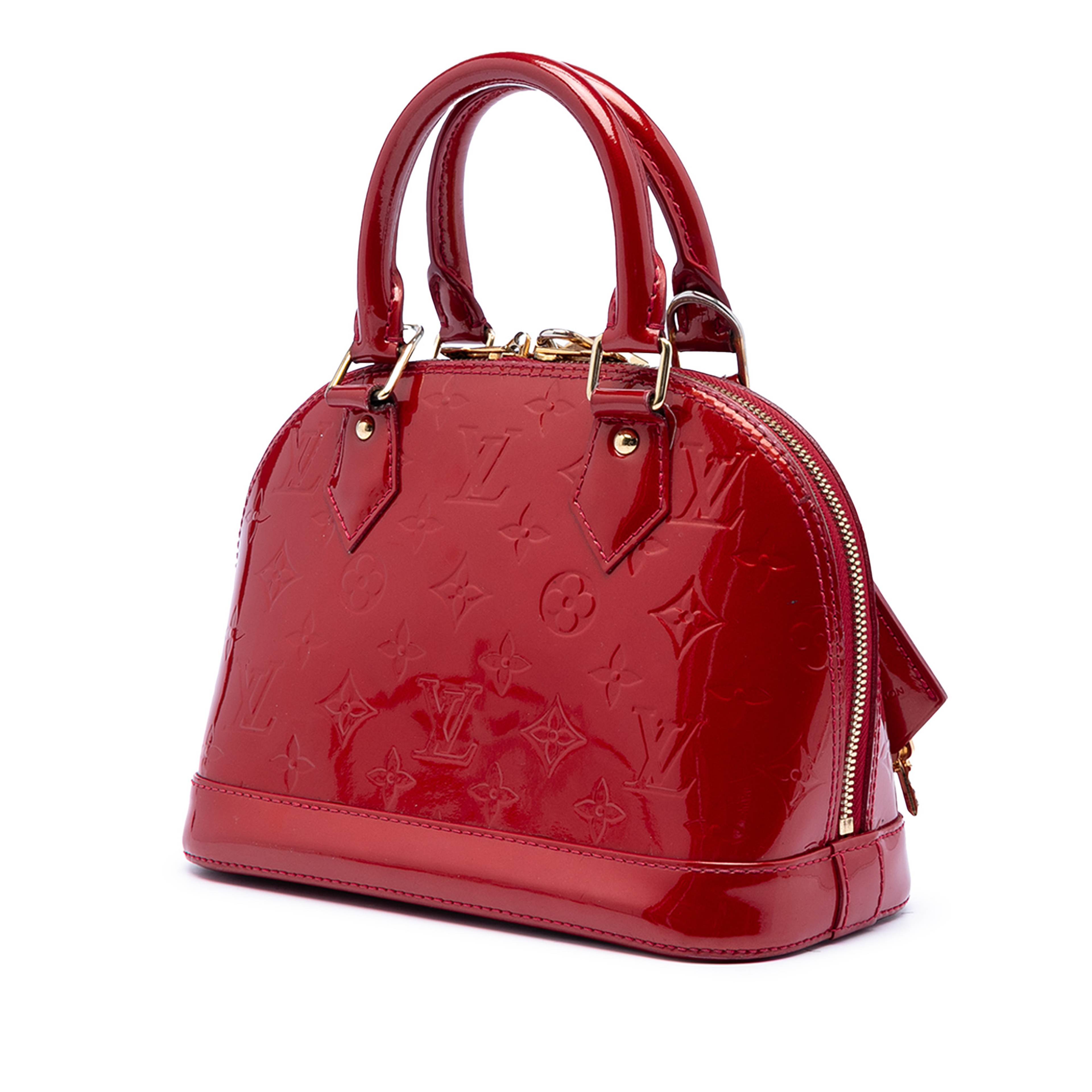 Louis Vuitton Monogram Vernis Alma Bb, från Luxclusif, i färgen röd. Klicka för att öppna bilden i stort format