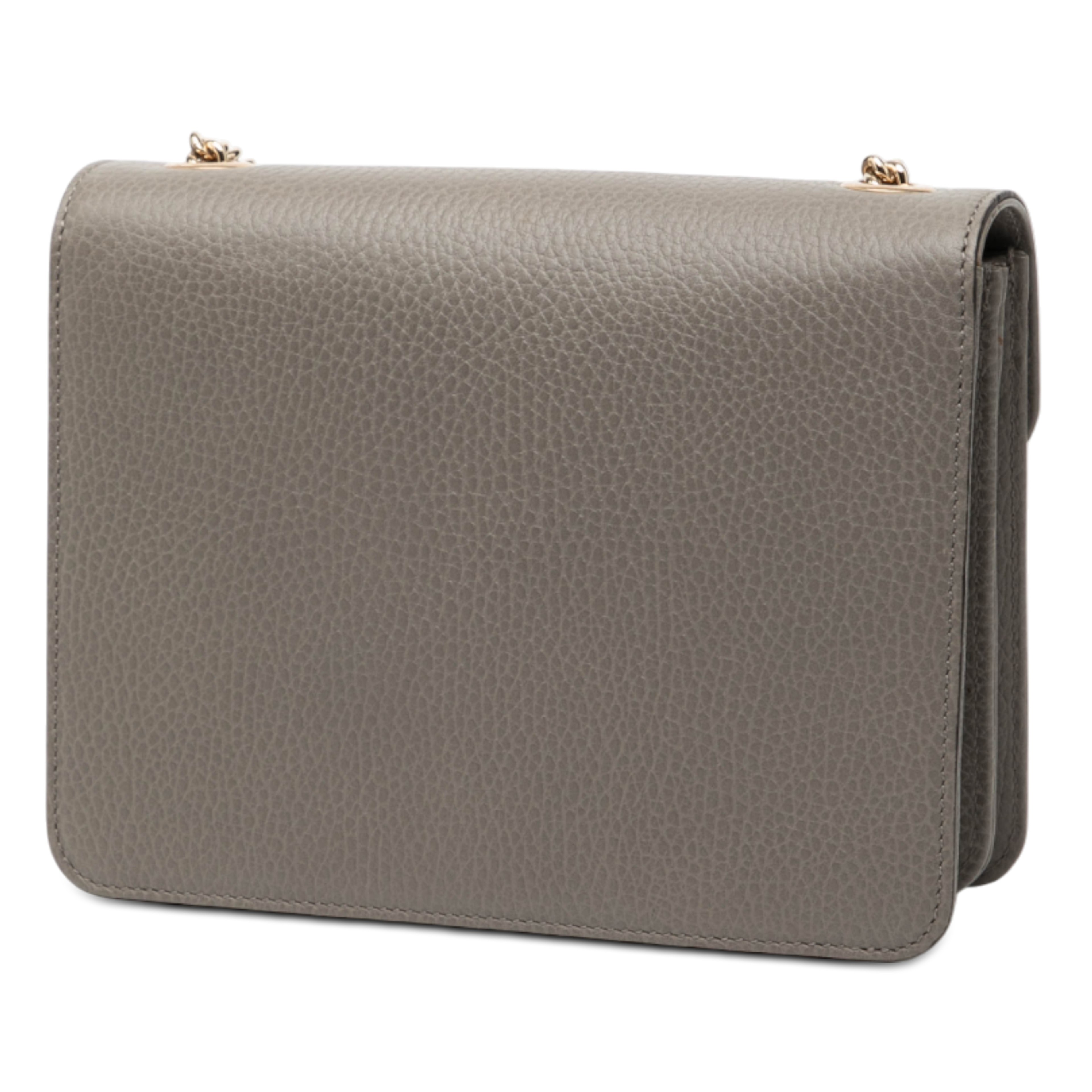 Gucci Small Dollar Calfskin Interlocking G Crossbody, från Luxclusif, i färgen gray. Klicka för att öppna bilden i stort format