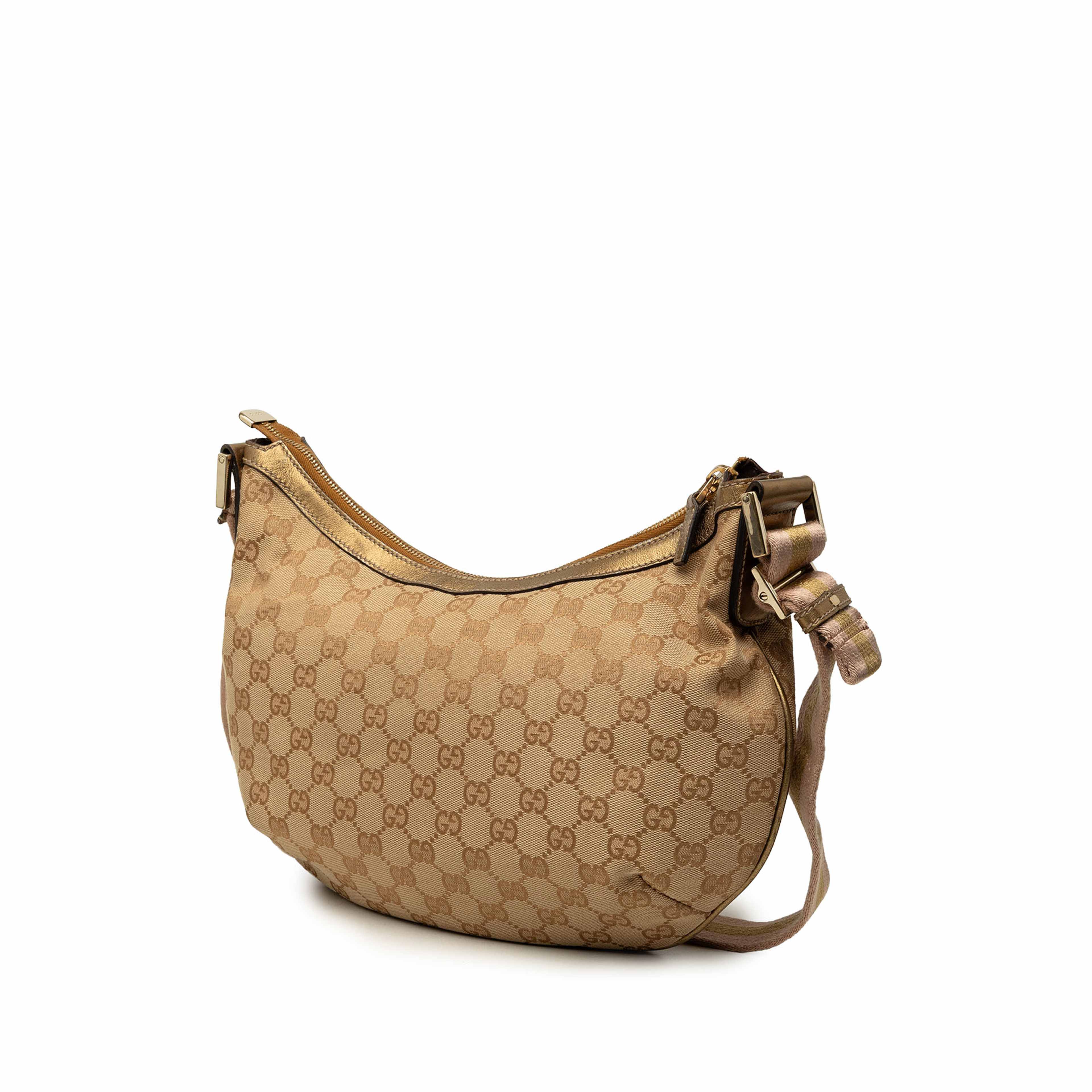 Gucci Gg Canvas Web Crossbody, från Luxclusif, i färgen beige. Klicka för att öppna bilden i stort format
