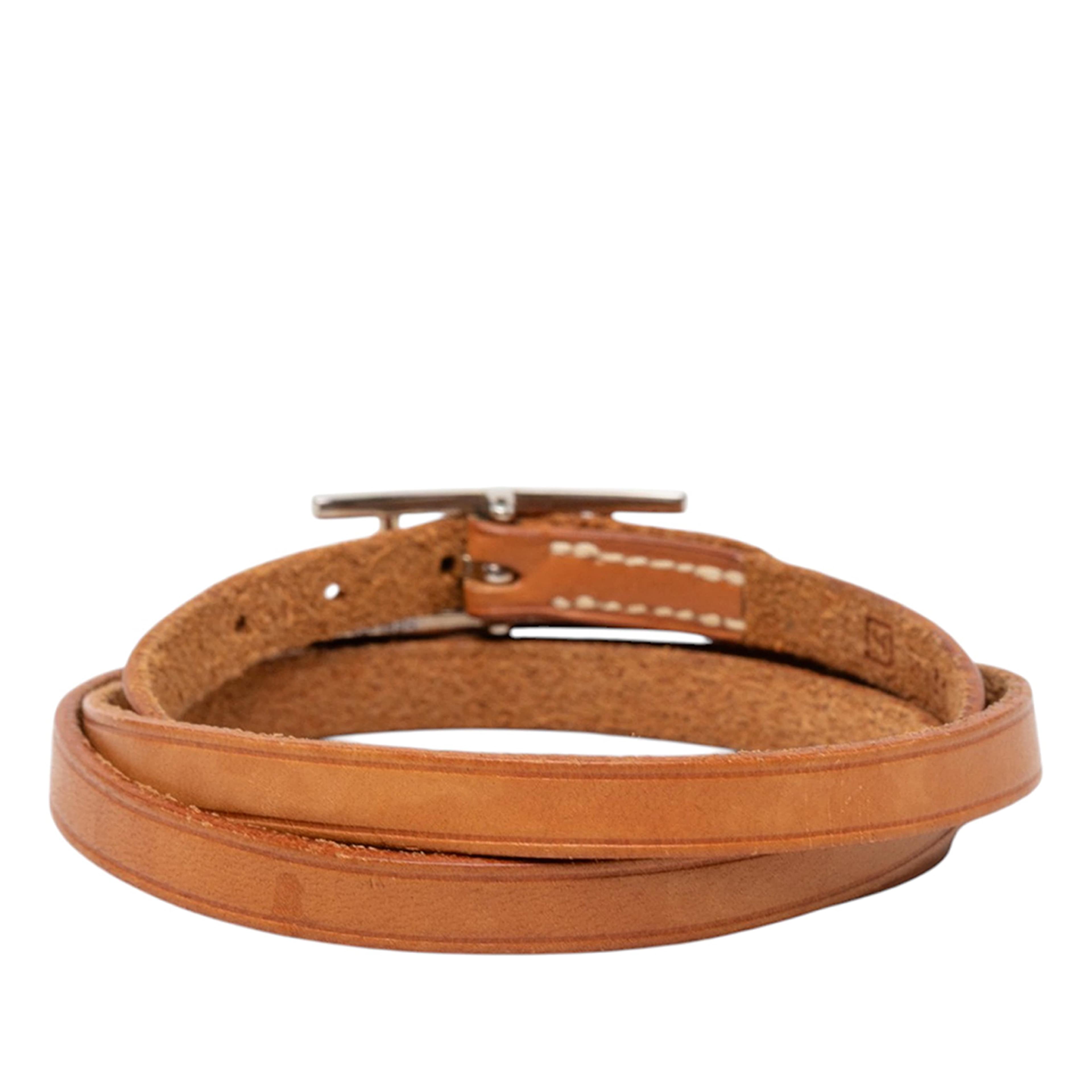 Hermès Swift Hapi 3 Mm Triple Tour Bracelet, från Luxclusif, i färgen brown. Klicka för att öppna bilden i stort format