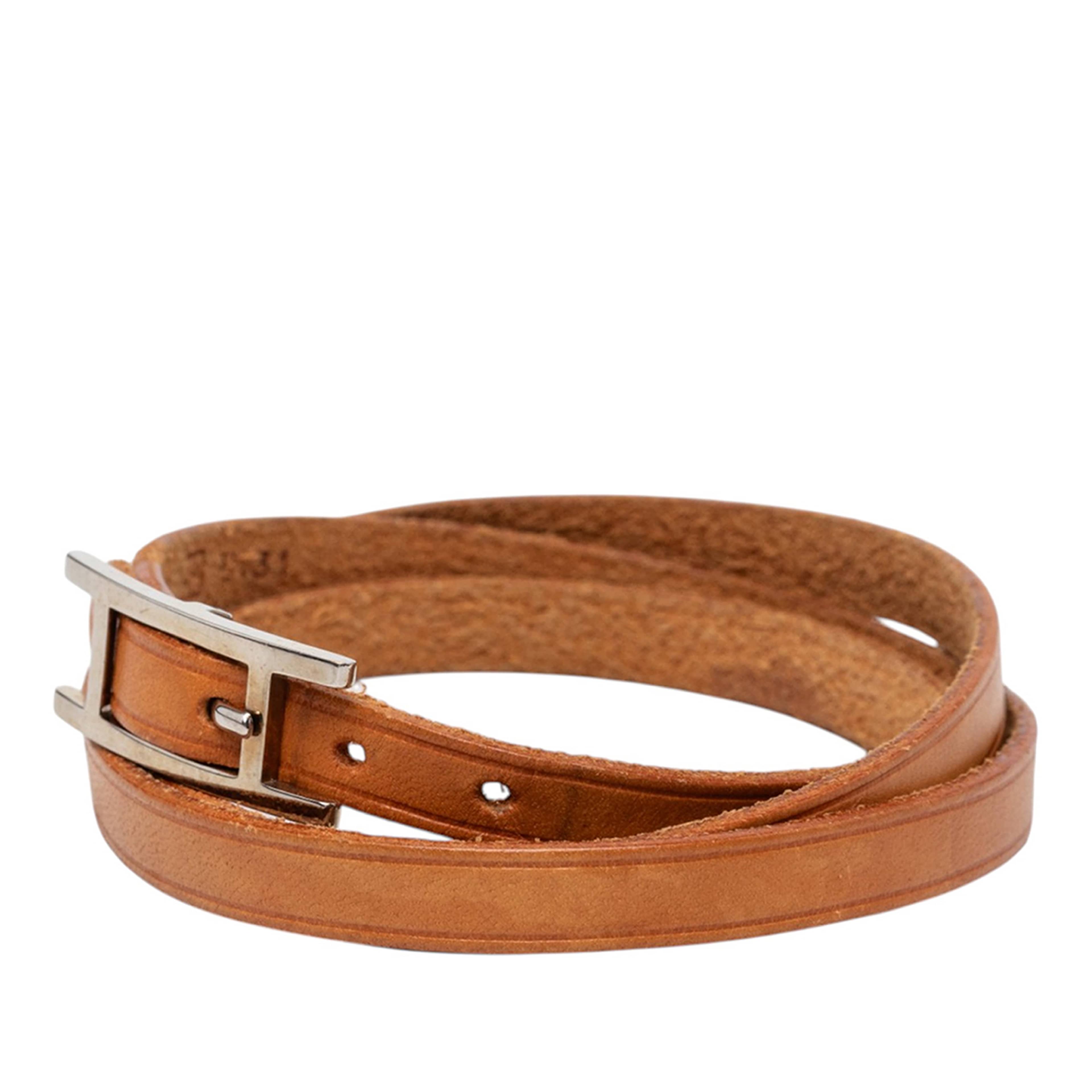 Hermès Swift Hapi 3 Mm Triple Tour Bracelet, från Luxclusif, i färgen brown. Klicka för att öppna bilden i stort format