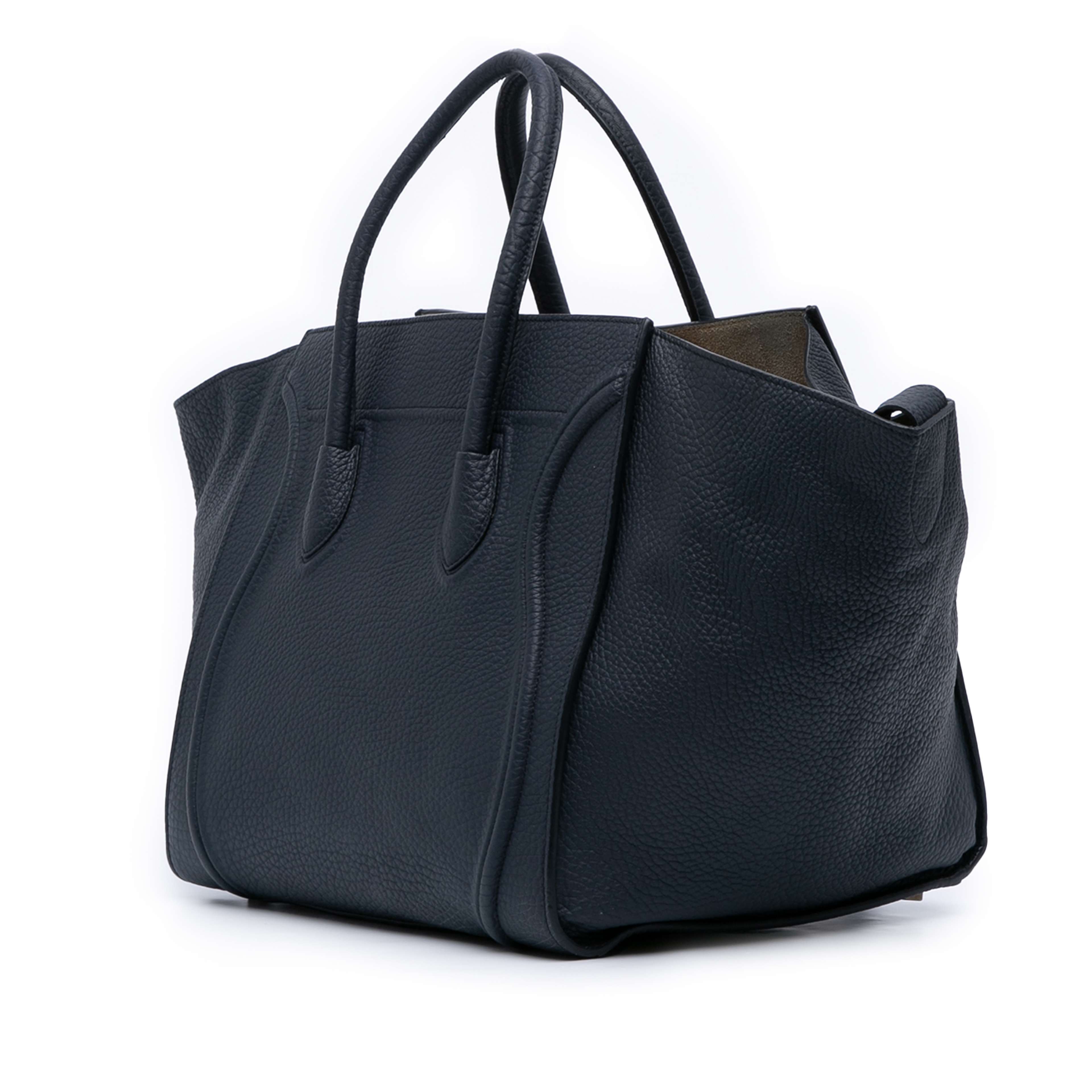 Celine Medium Grained Calfskin Phantom Luggage Tote, från Luxclusif, i färgen navy. Klicka för att öppna bilden i stort format