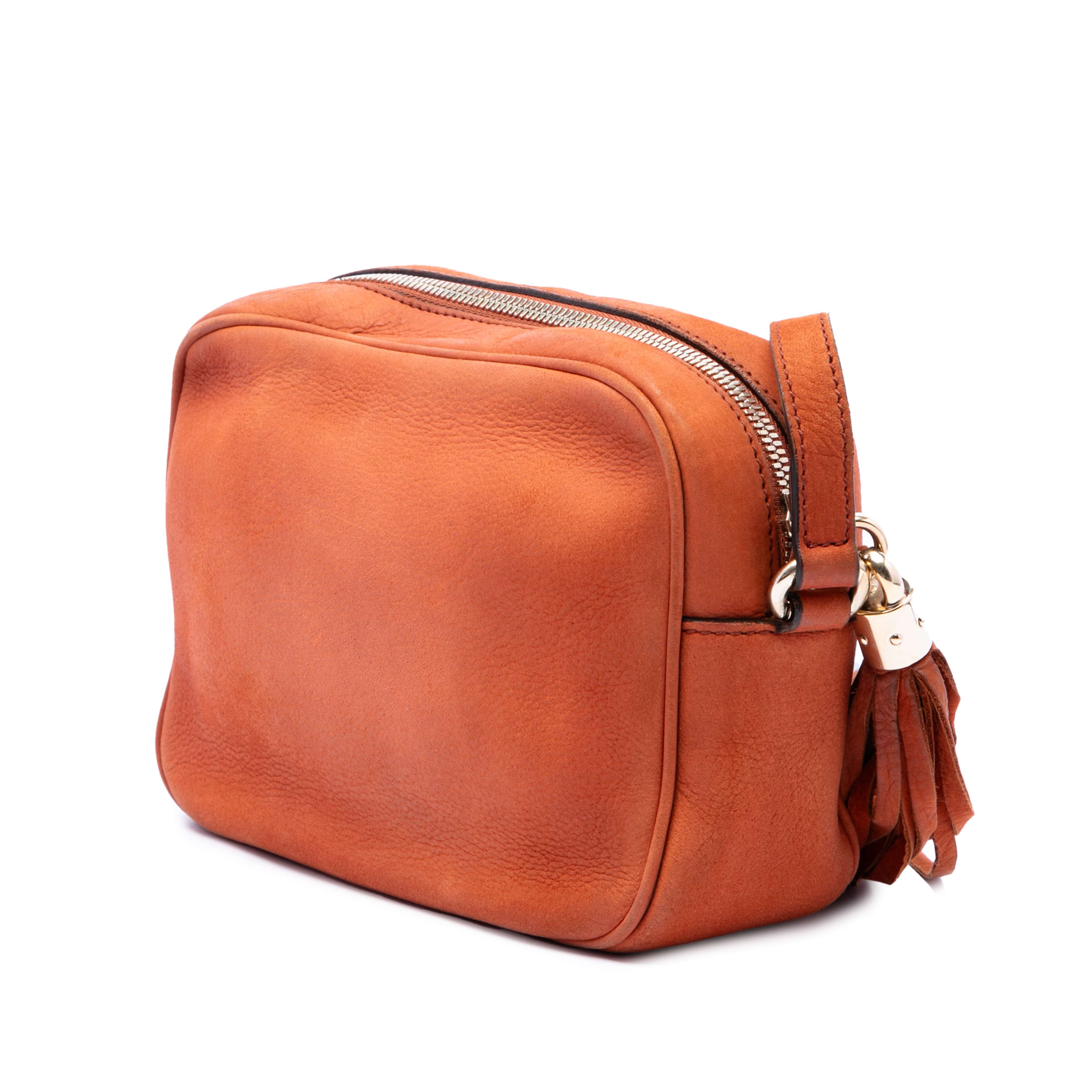 Gucci Nubuck Soho Disco Crossbody, från Luxclusif, i färgen orange. Klicka för att öppna bilden i stort format