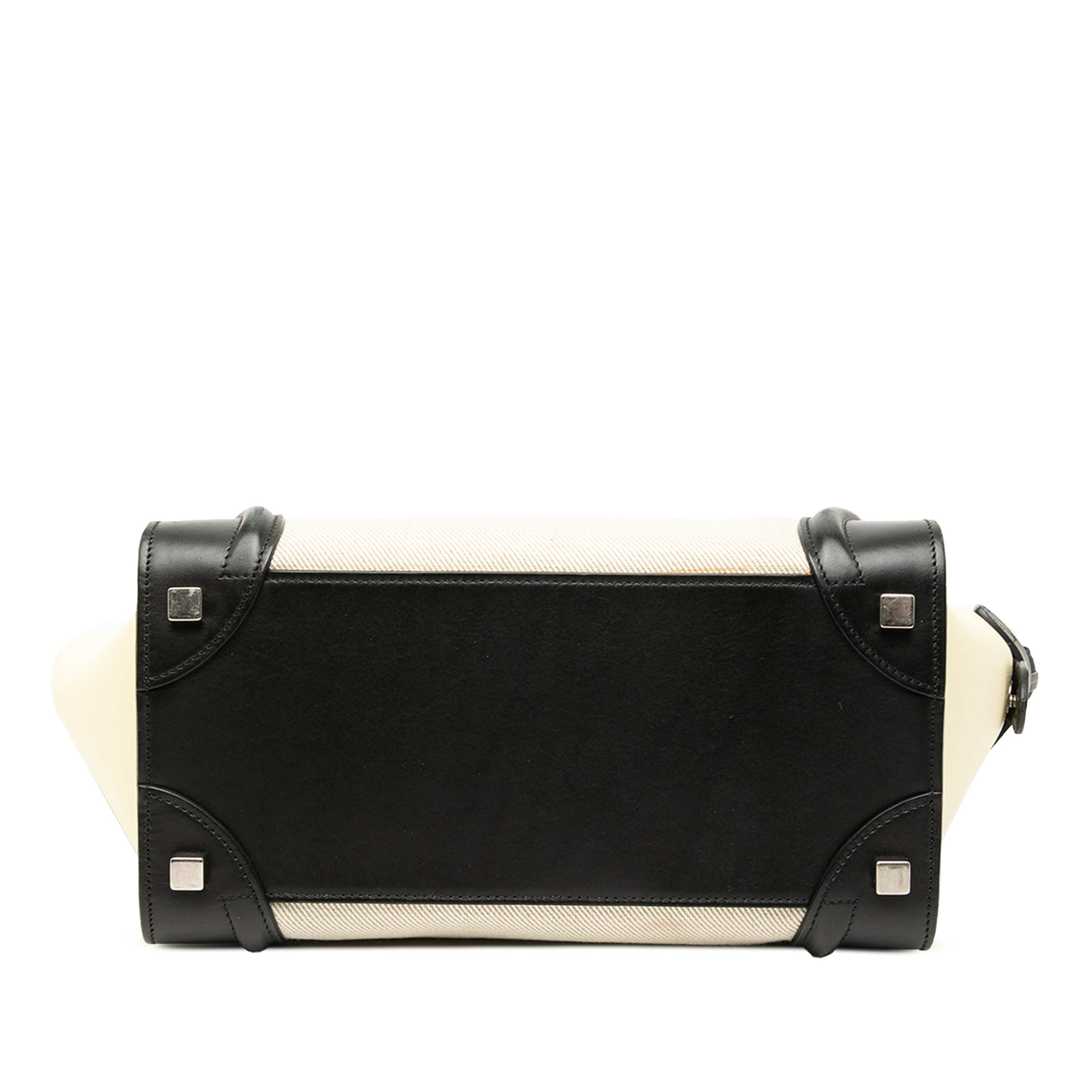 Celine Micro Tricolor Canvas And Leather Luggage Tote, från Luxclusif, i färgen light beige. Klicka för att öppna bilden i stort format