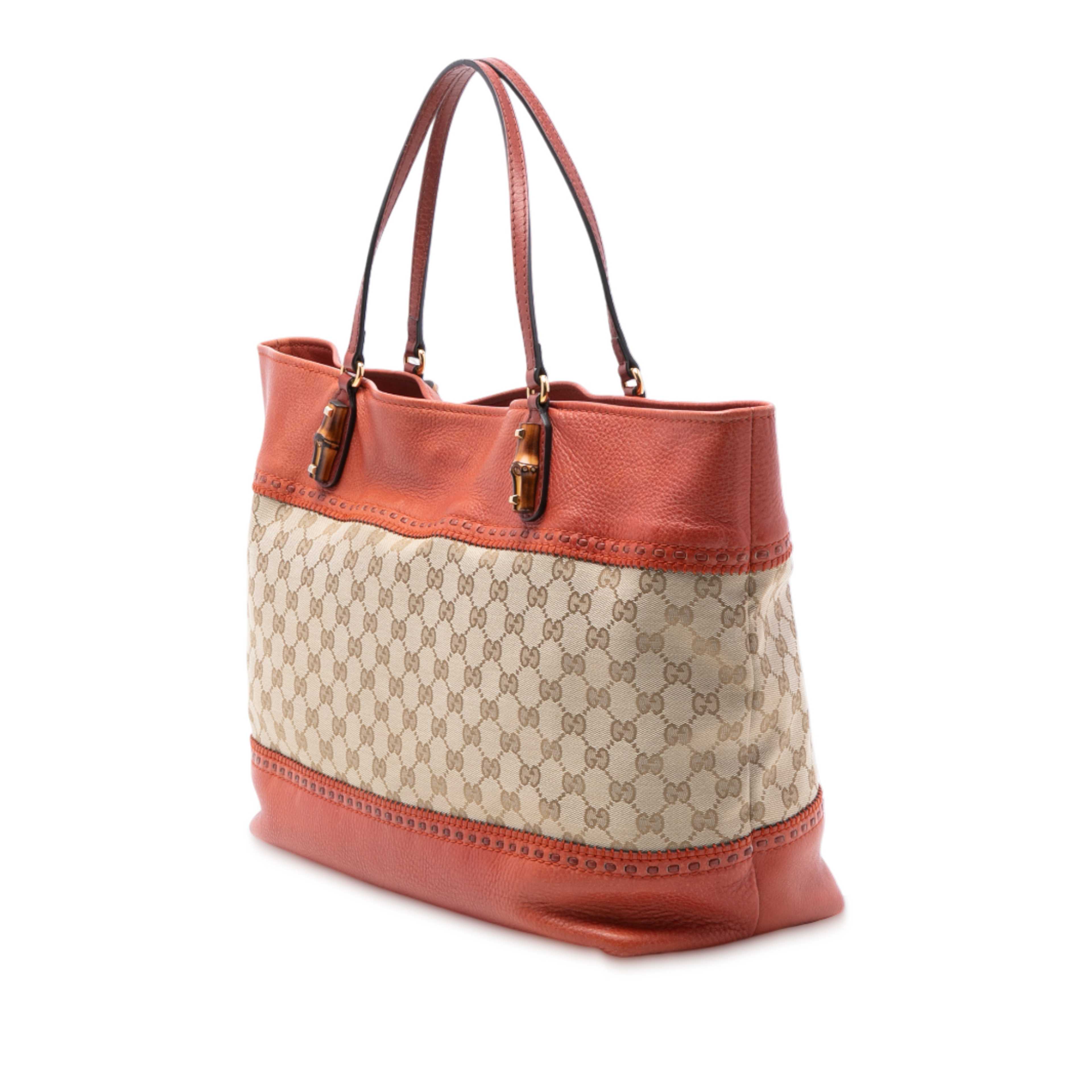 Gucci Large Gg Canvas Laidback Crafty Tote, från Luxclusif, i färgen beige. Klicka för att öppna bilden i stort format