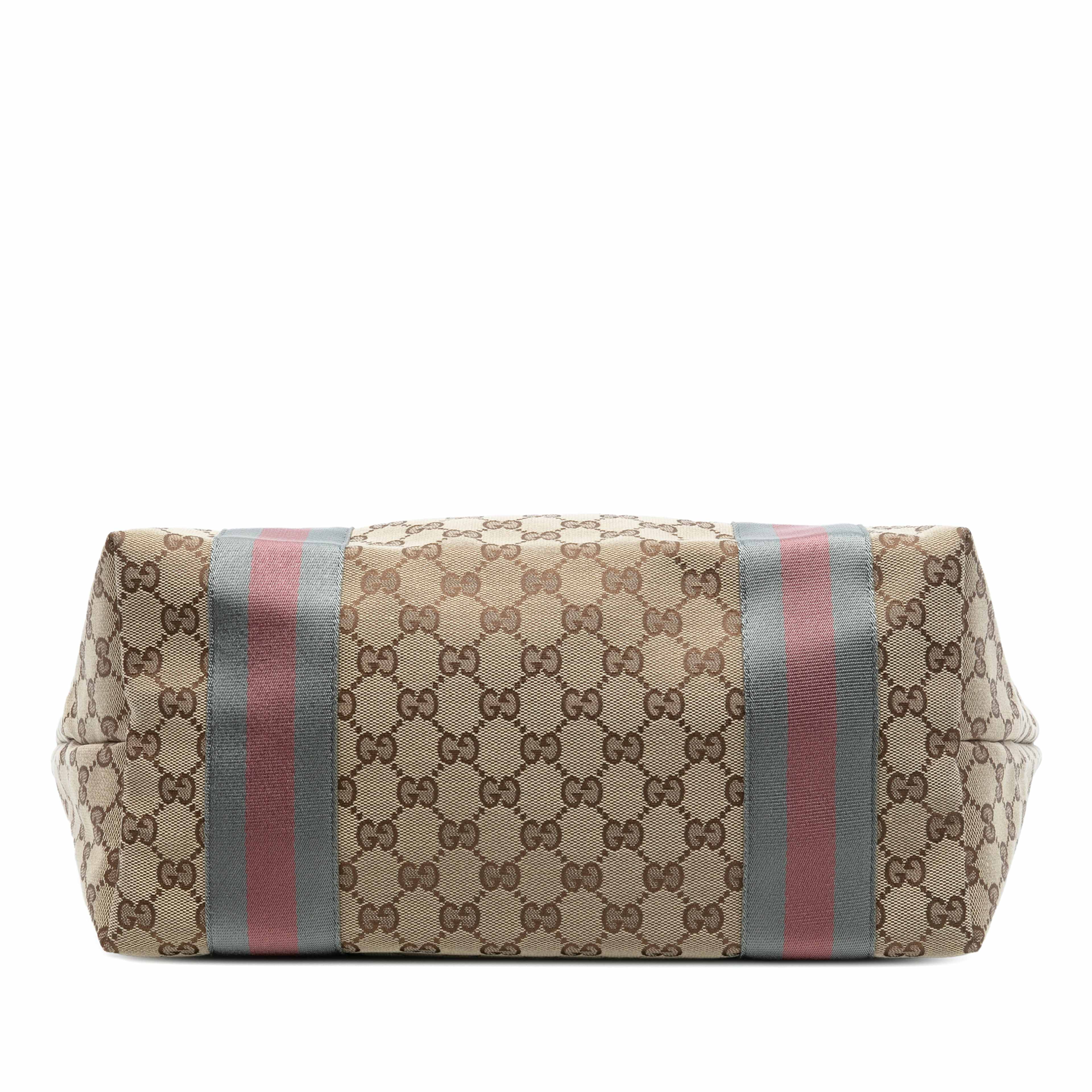 Gucci Gg Canvas Web Jolie Tote, från Luxclusif, i färgen beige. Klicka för att öppna bilden i stort format
