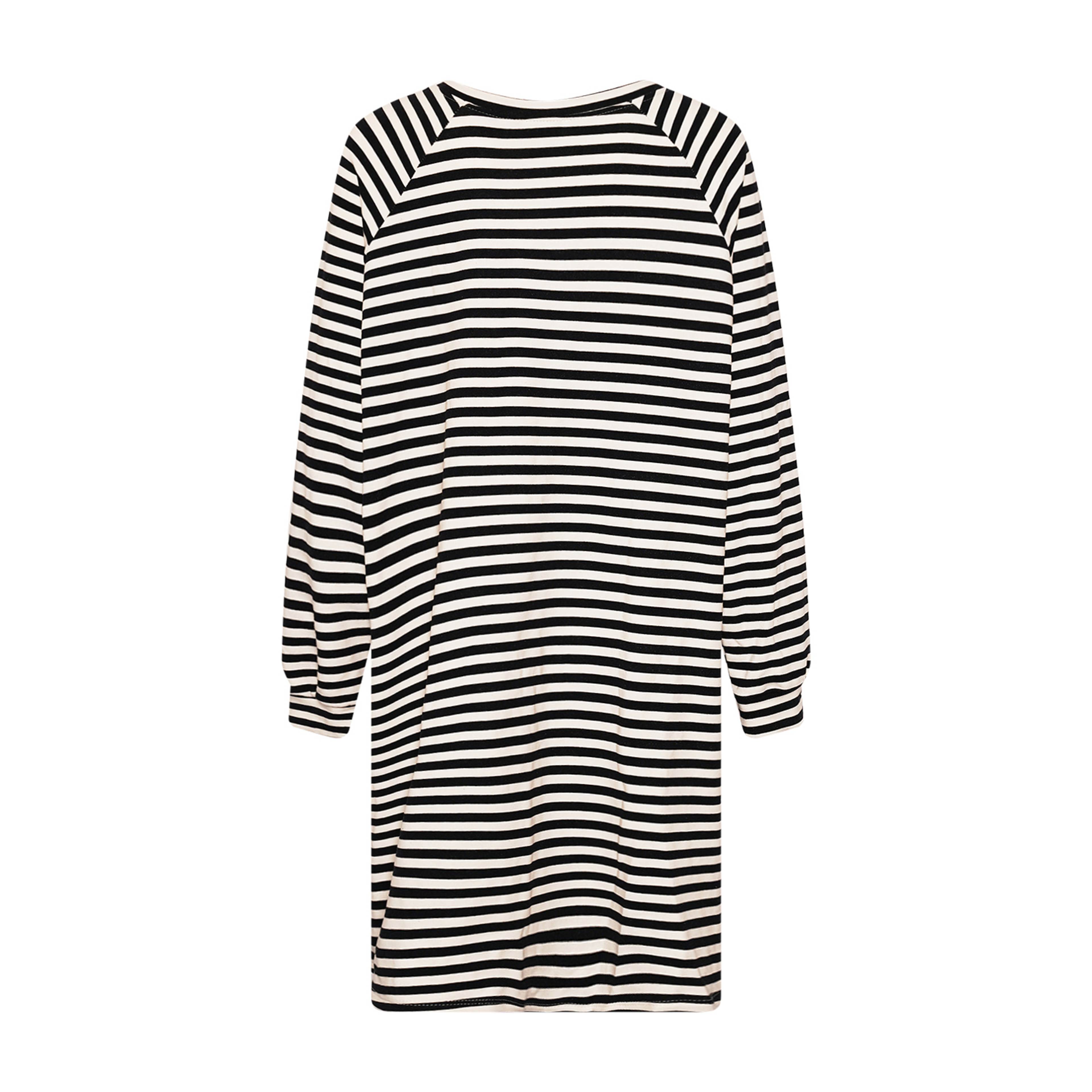Ibi, Midi L/s Dress - Navy/off White Stripe