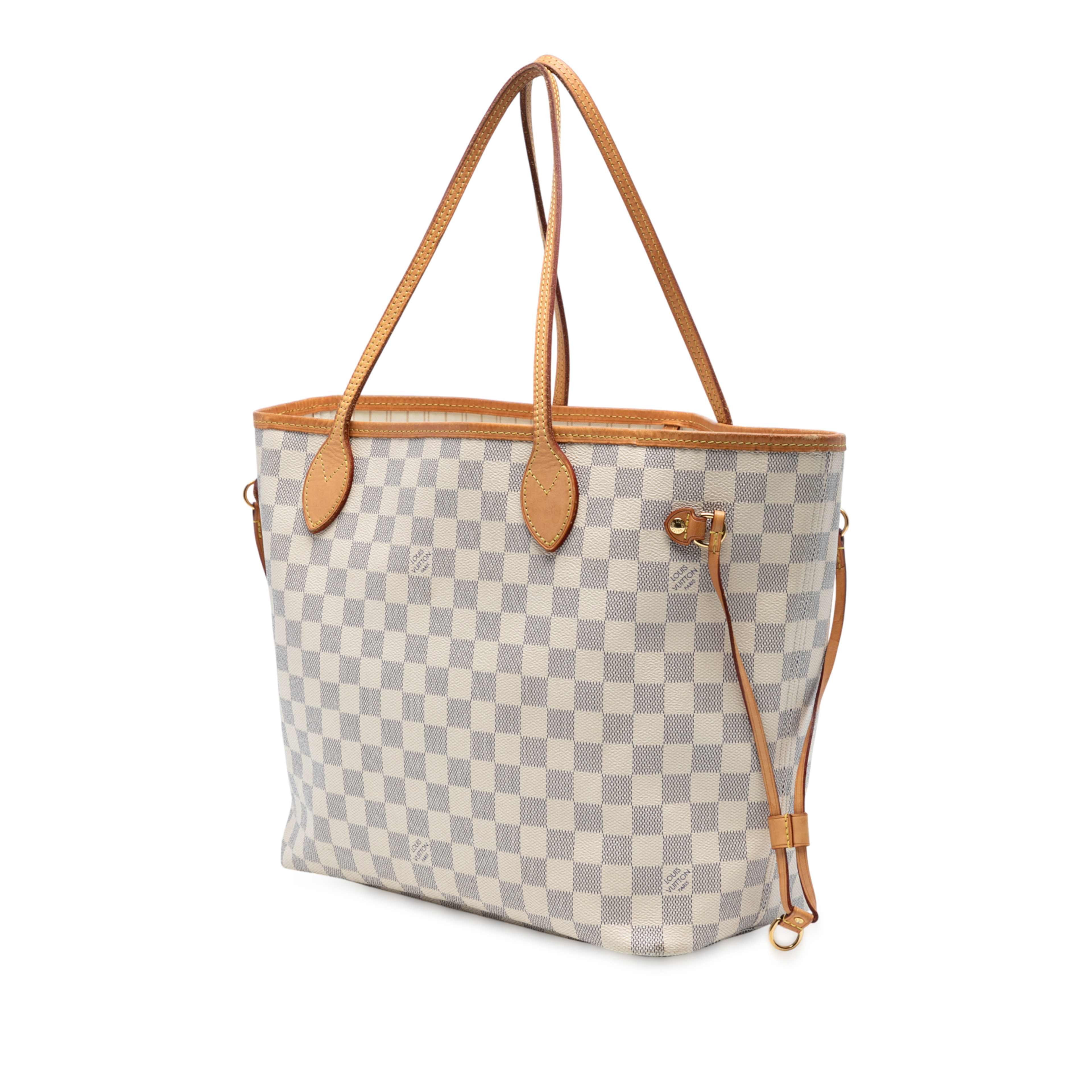 Louis Vuitton Damier Azur Neverfull Mm, från Luxclusif, i färgen white. Klicka för att öppna bilden i stort format