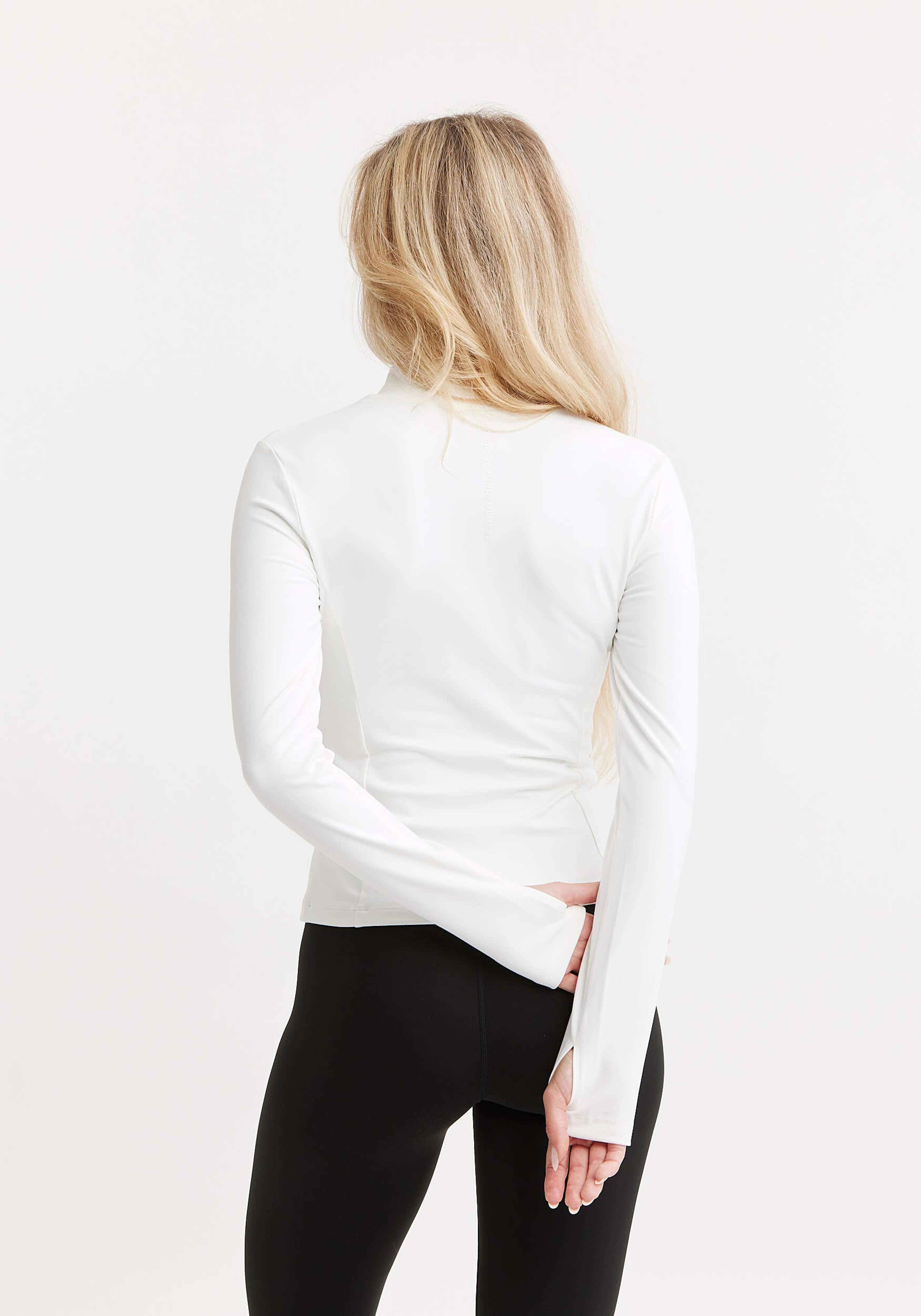 Butter Soft Neu Zip Cardigan, från Drop of Mindfulness, i färgen optic white. Klicka för att öppna bilden i stort format