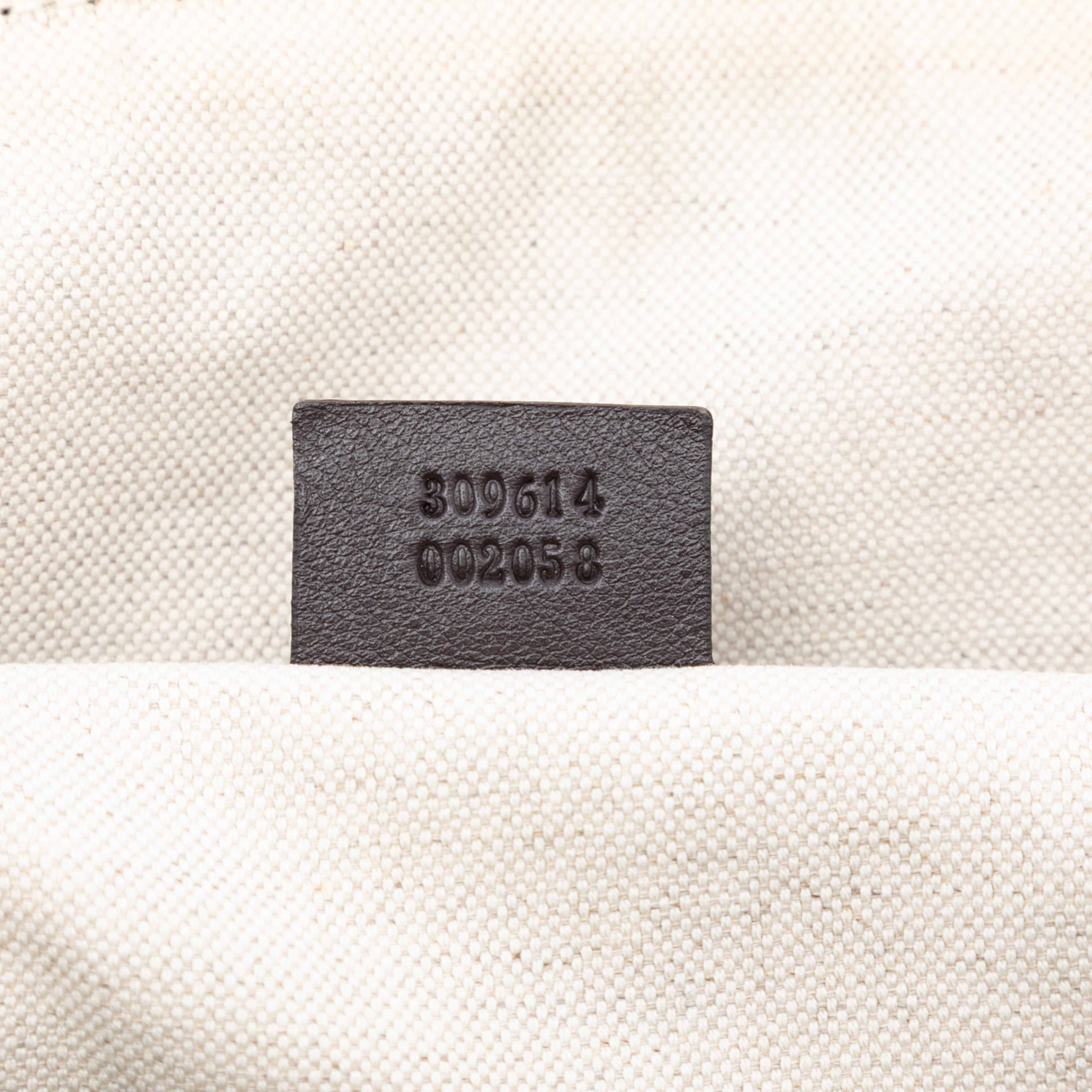 Gucci Large Gg Supreme Nice Dome Satchel, från Luxclusif, i färgen dark brown. Klicka för att öppna bilden i stort format