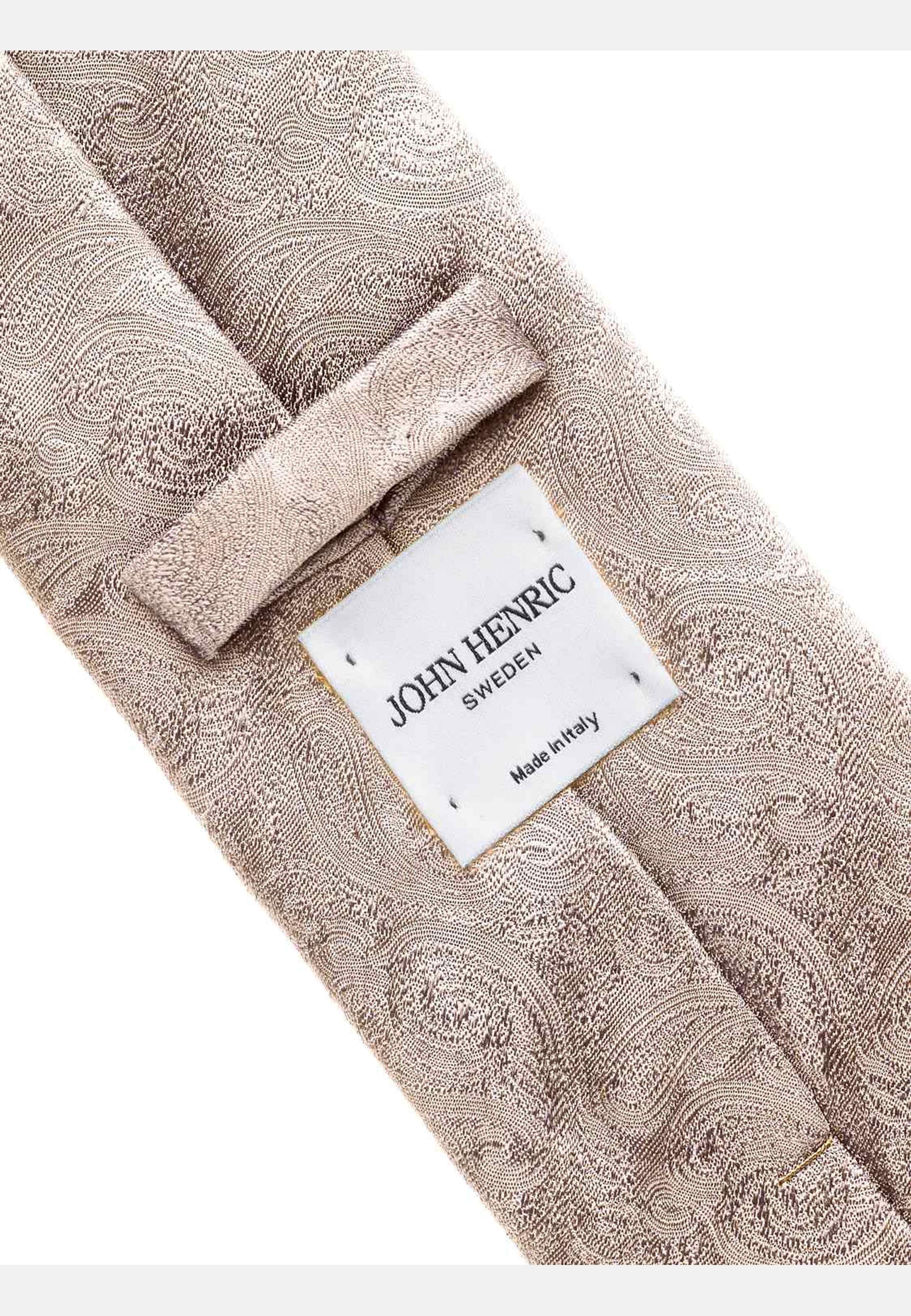 Paisleymönstrad Högtidlig Slips, från John Henric, i färgen champagne. Klicka för att öppna bilden i stort format