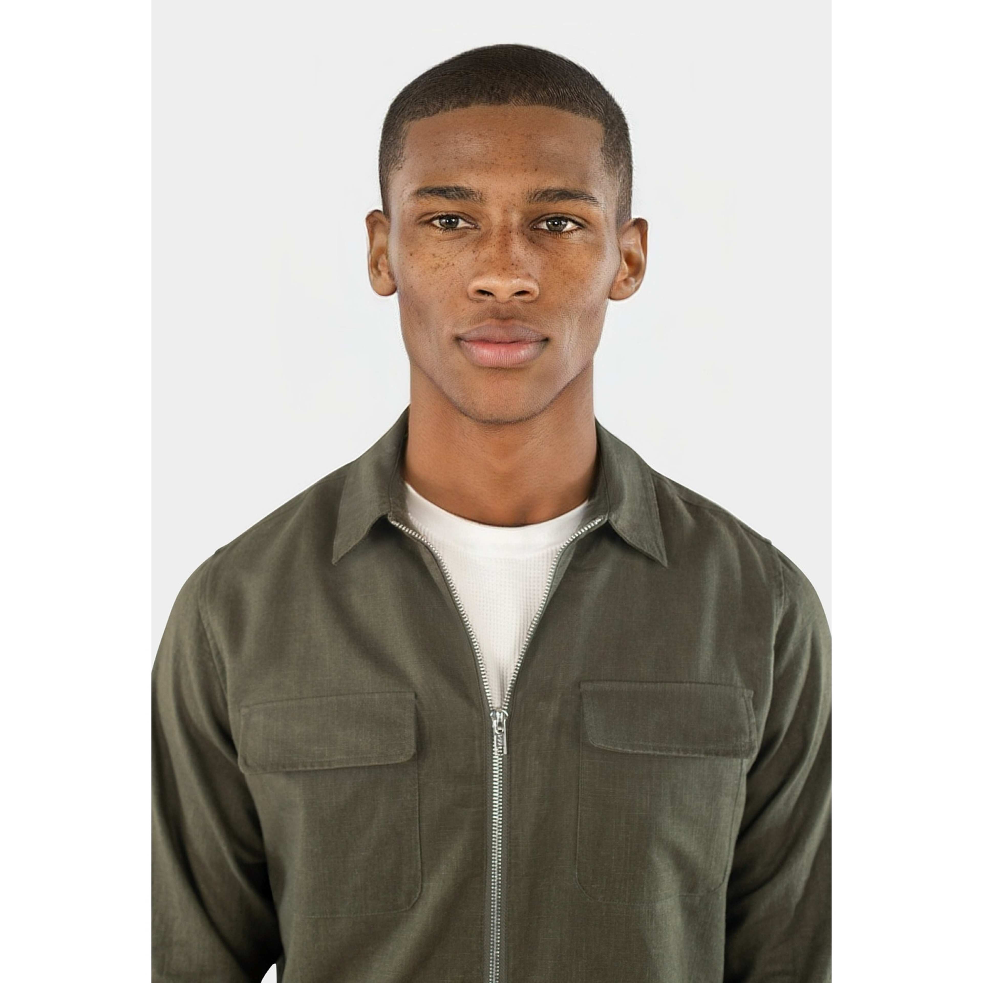 Quincy Linen Overshirt - Green