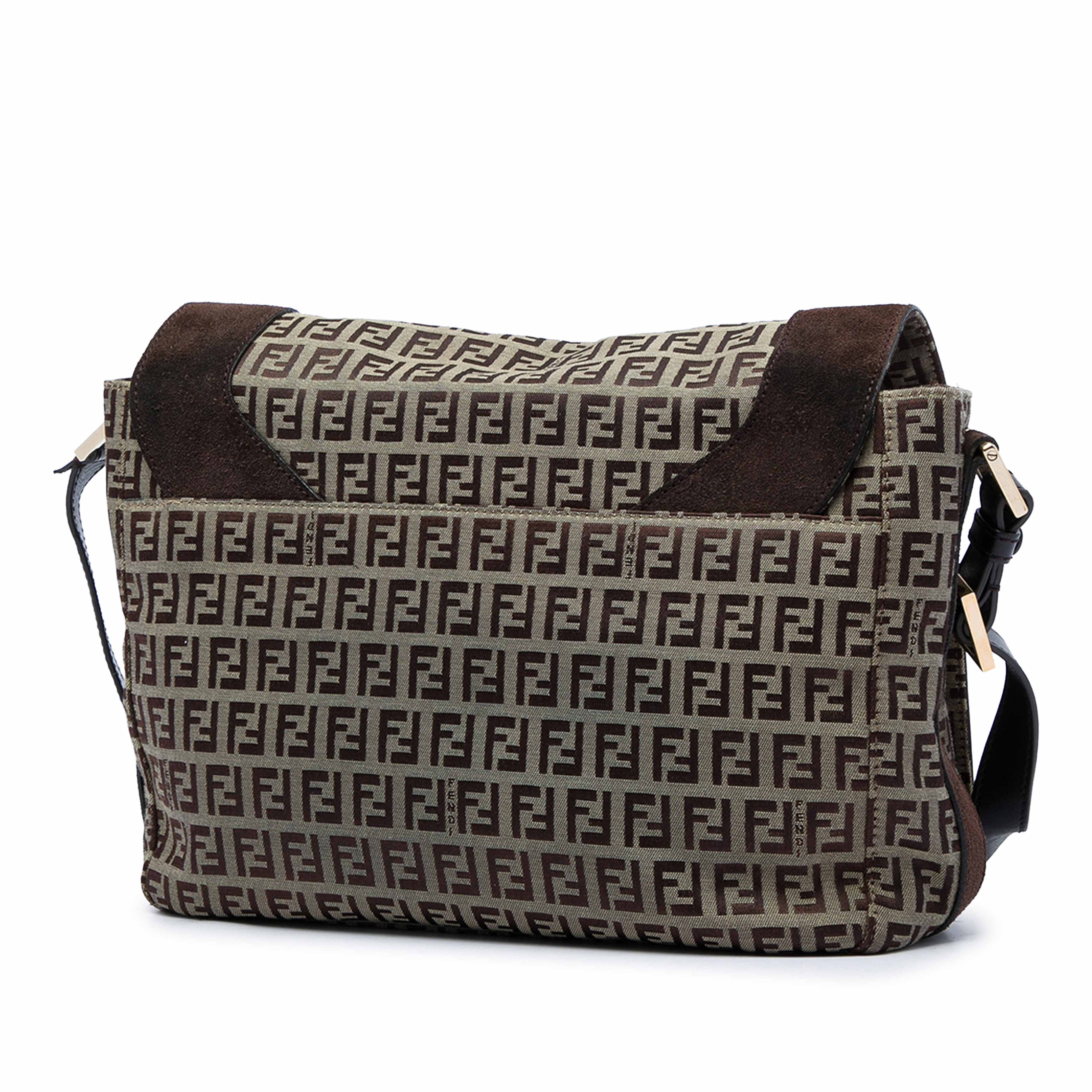 Fendi Zucchino Canvas Messenger Bag, från Luxclusif, i färgen beige. Klicka för att öppna bilden i stort format