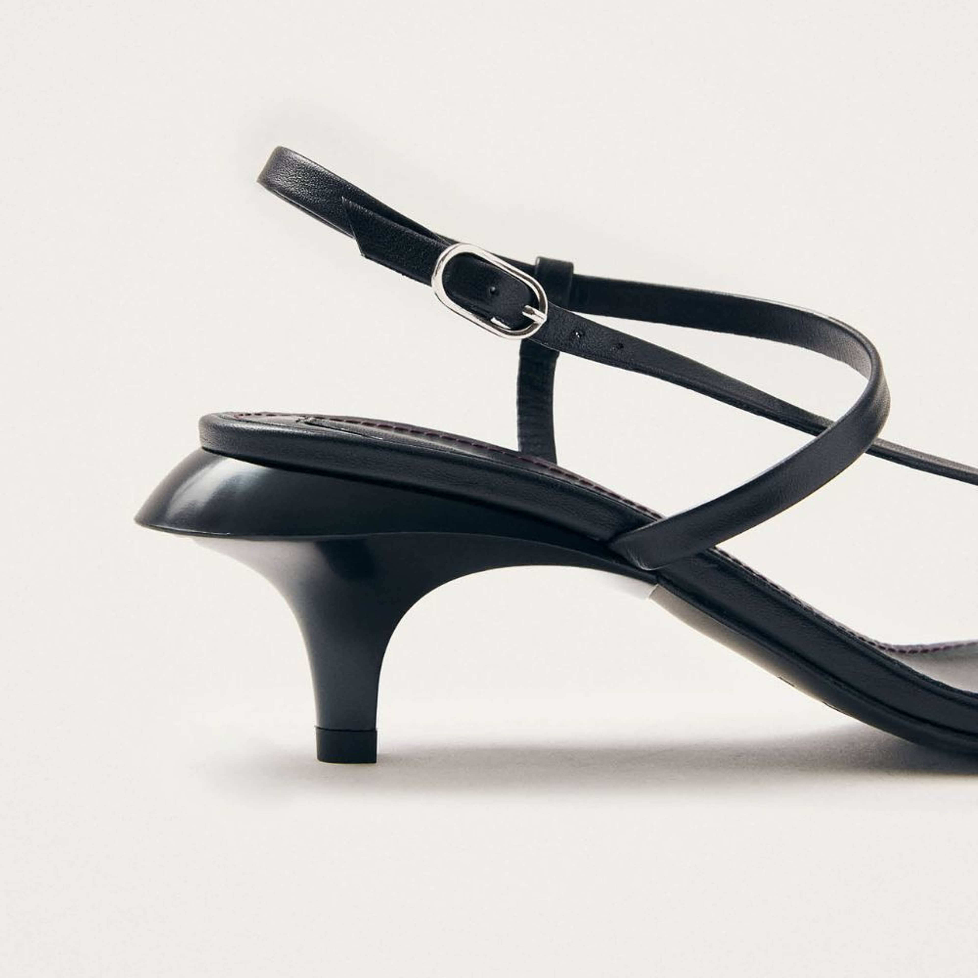 Magali Black Leather Sandals