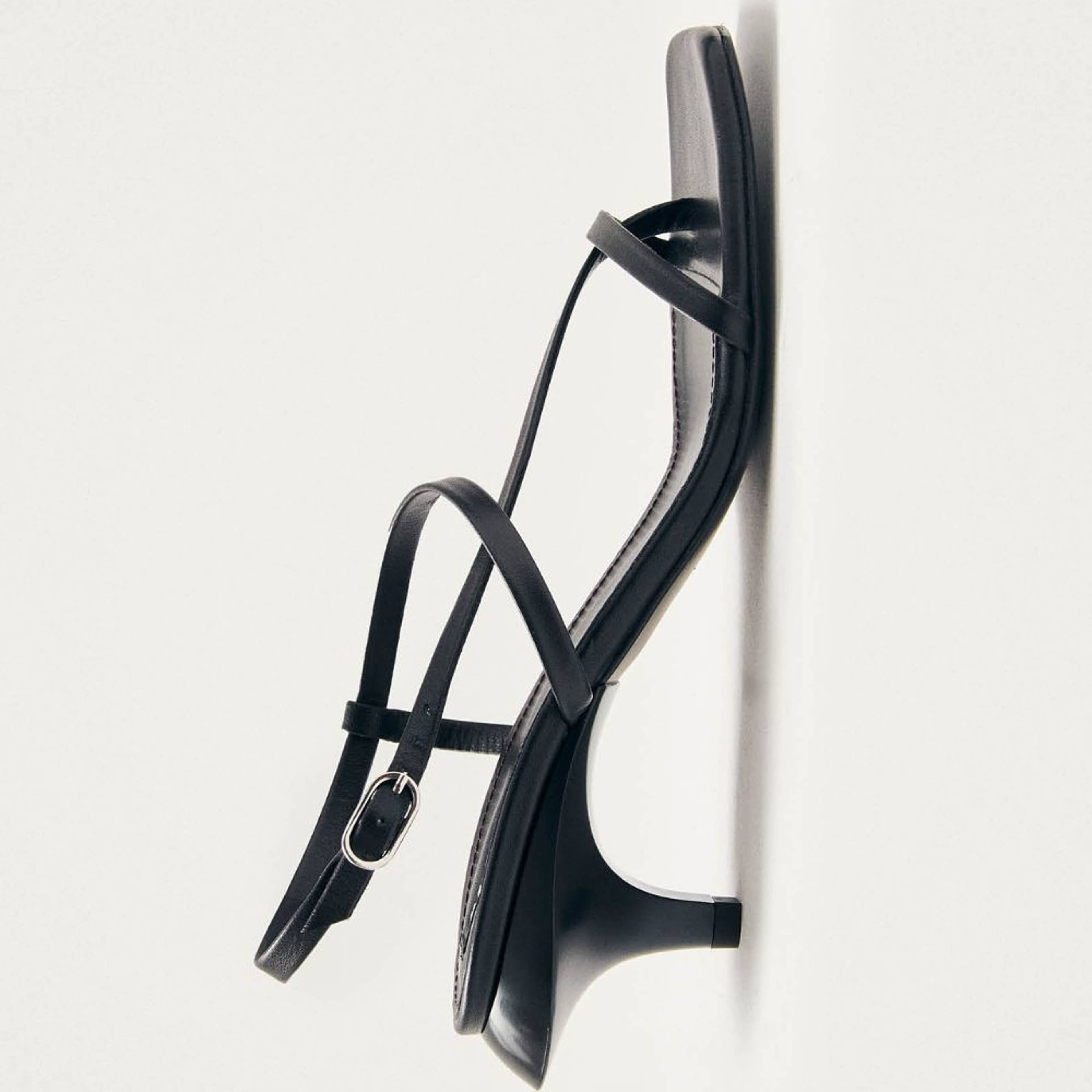 Magali Black Leather Sandals